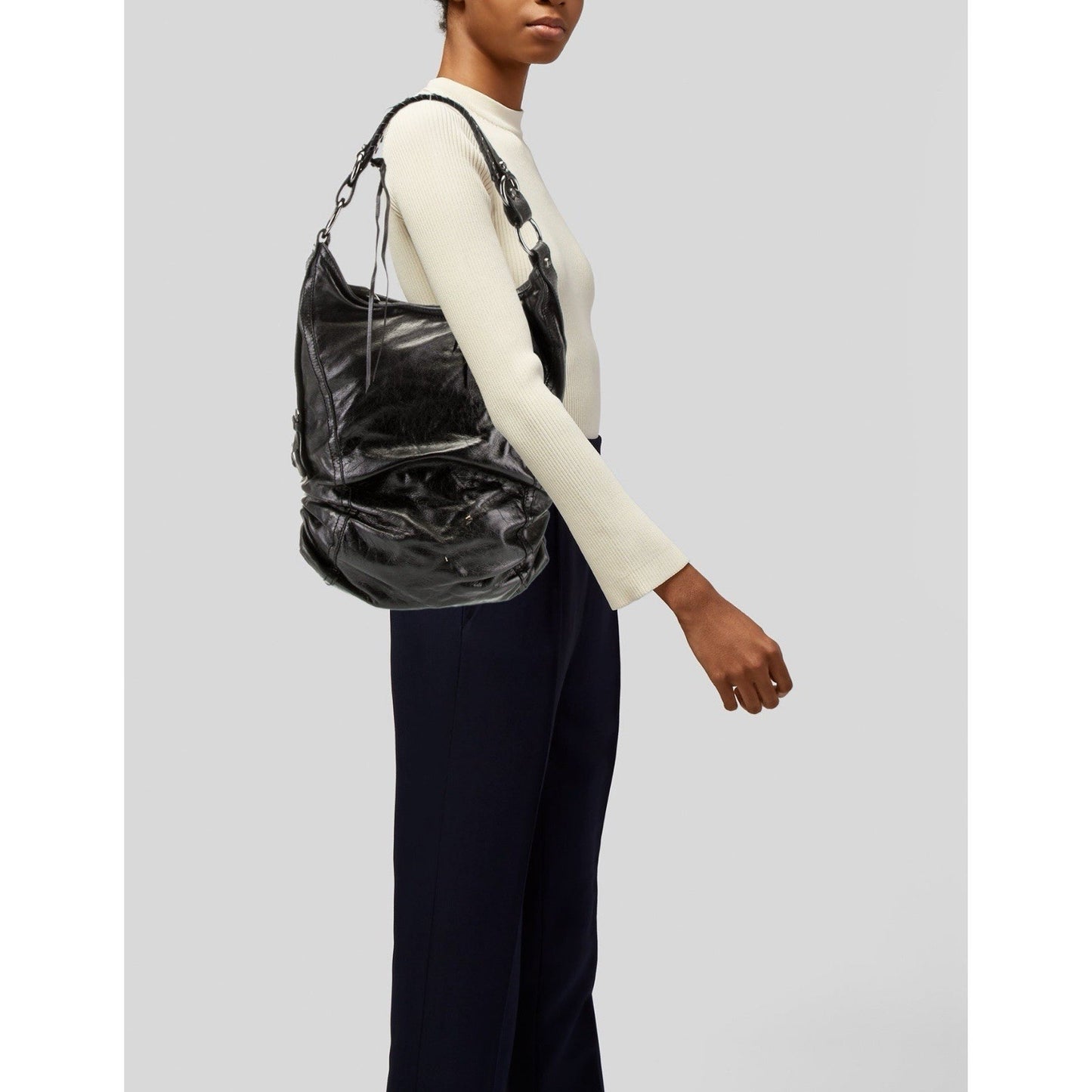 Francesca Bellavita Leather Hobo Handbag Shoulder Bag