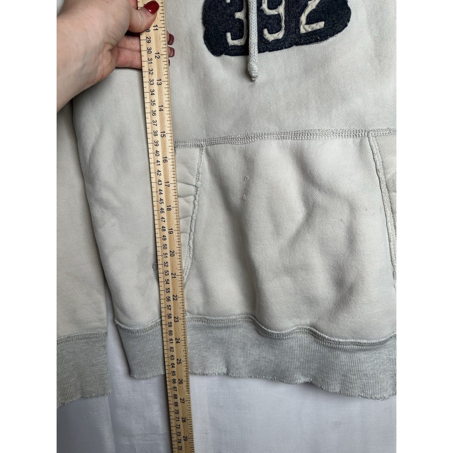 Abercrombie & Fitch Distressed Hoodie Mens Sz S Spellout Y2K Embroidered Logo
