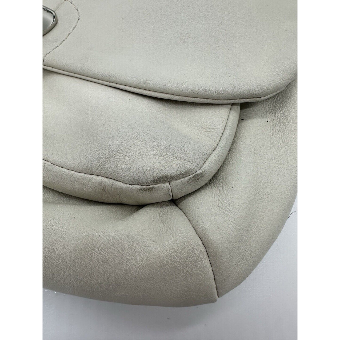Authentic COACH One Shoulder Bag Hobo Purse 16931 Leather Off White 054100