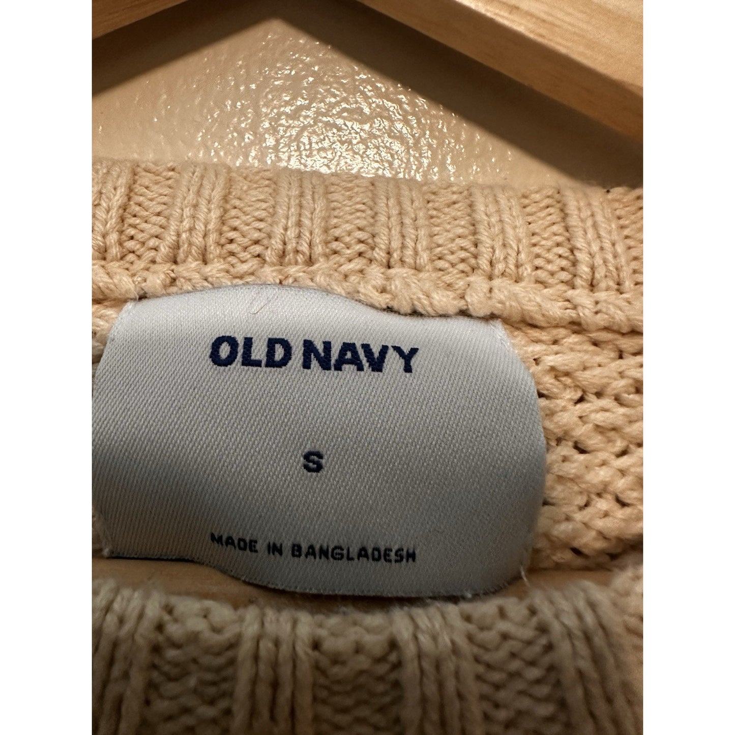 Old Navy Cable Knit Sweater Womens Sz S Fishermen Chunky Oatmeal Fall Pictures