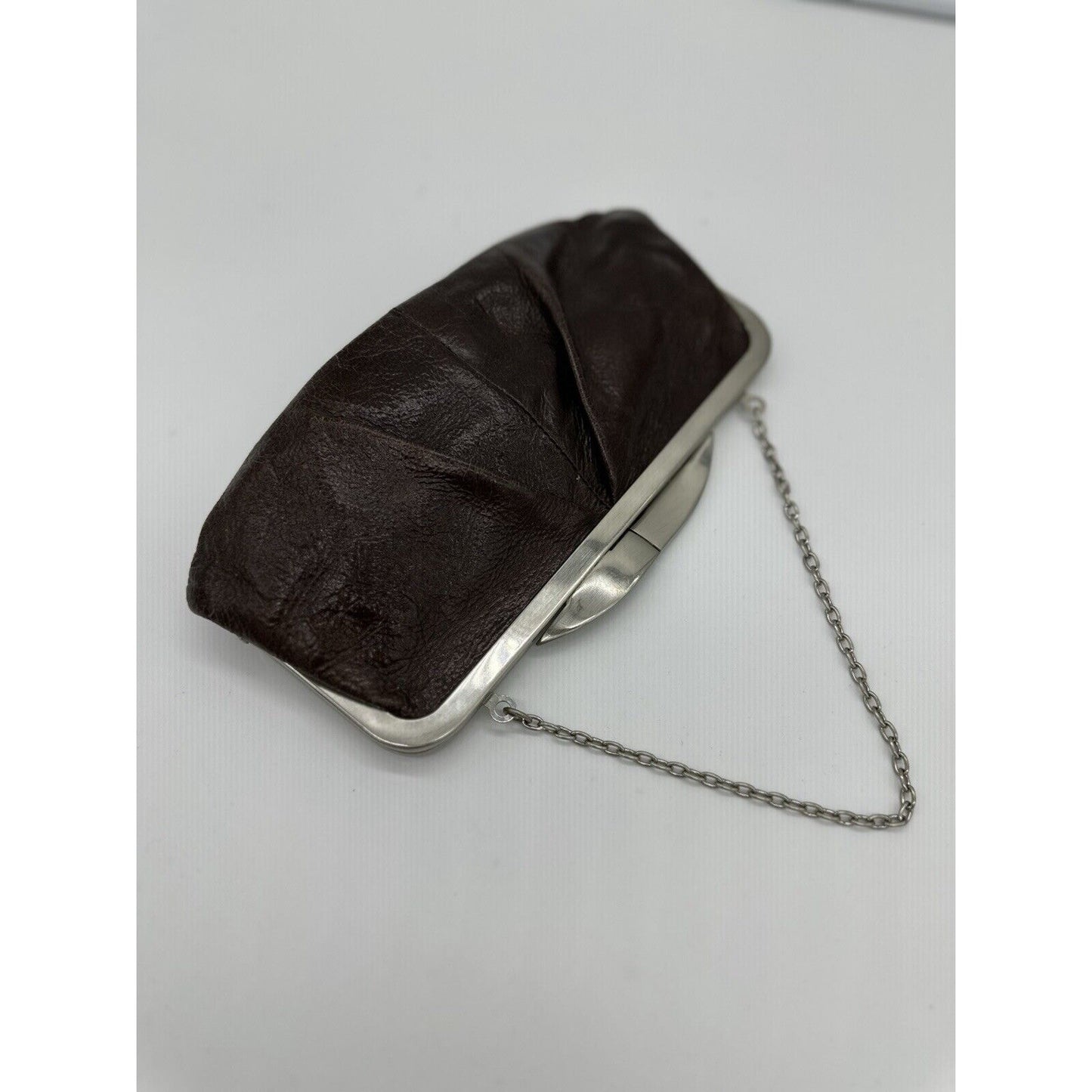 Hobo International Hayley Leather Satchel Clutch Purse Chain Strap Brown Vintage