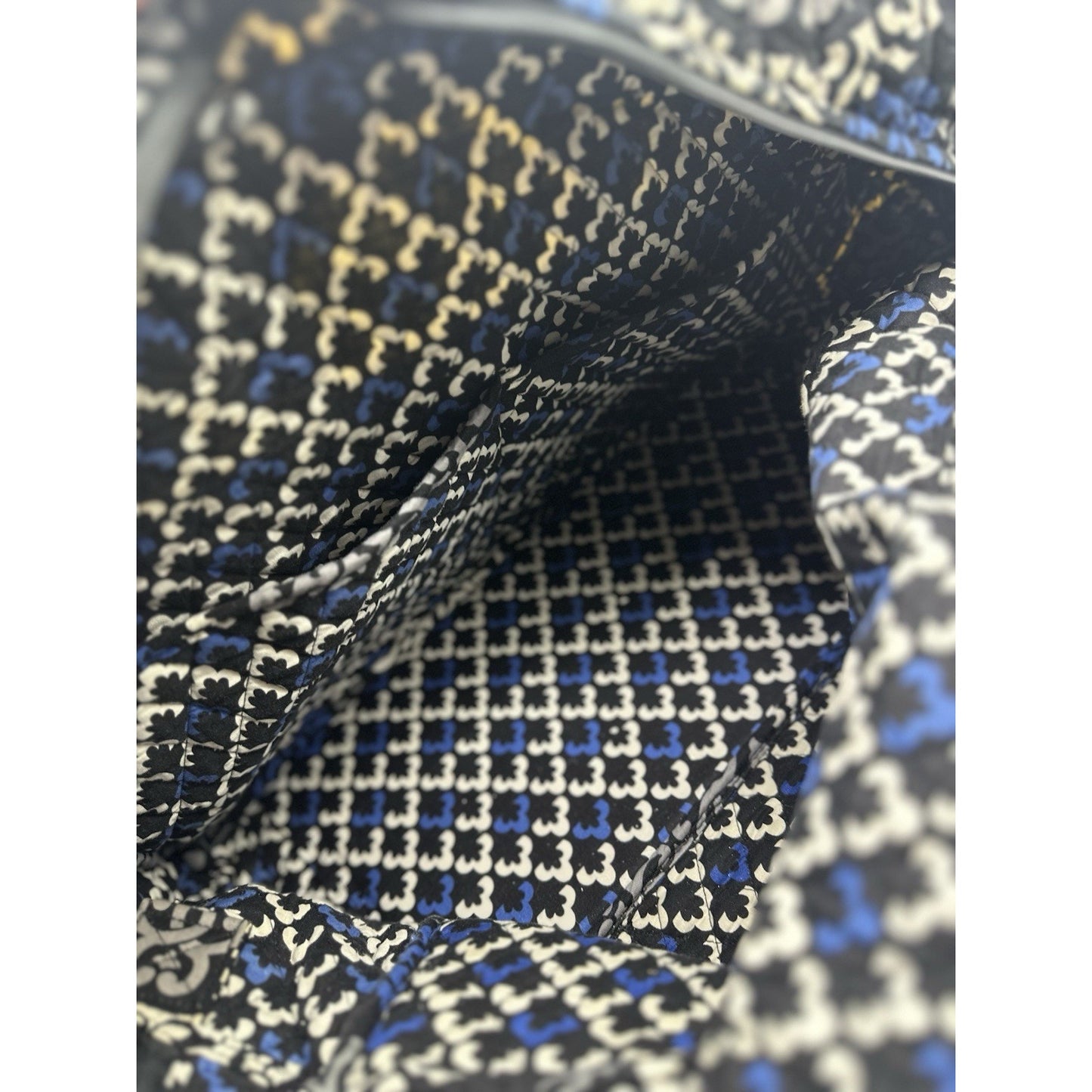Vera Bradley Canterberry Cobalt Blue and Black Weekender Travel Large Bag