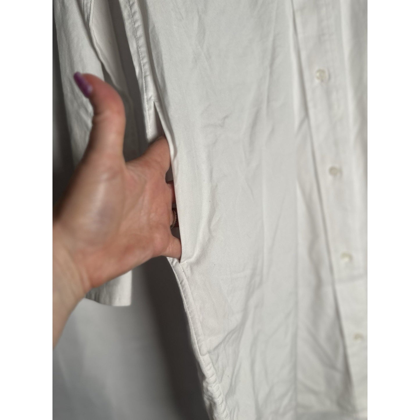 Everlane Button Down Dress White Womens Sz 00 Minimalist Basic Pockets Simple
