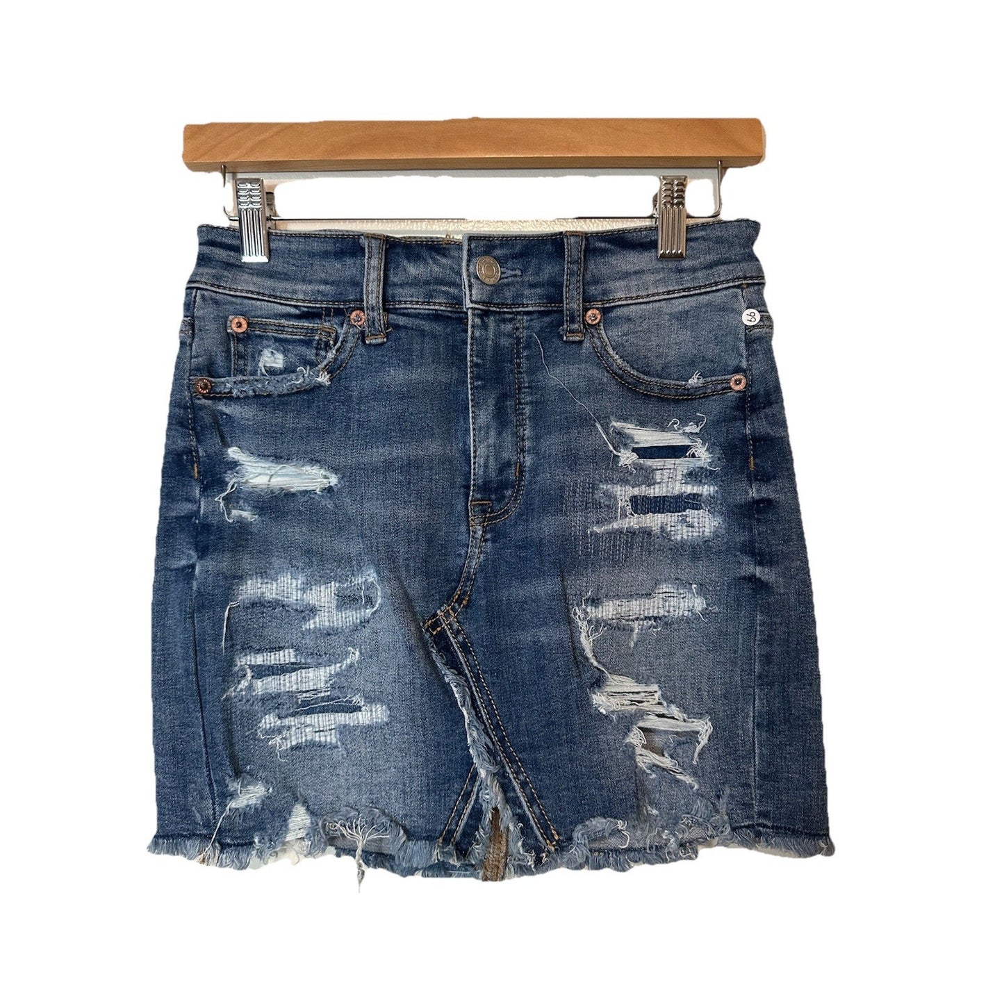 American Eagle Next Level Stretch Mini Skirt Womens 0 Long Destroyed Festival