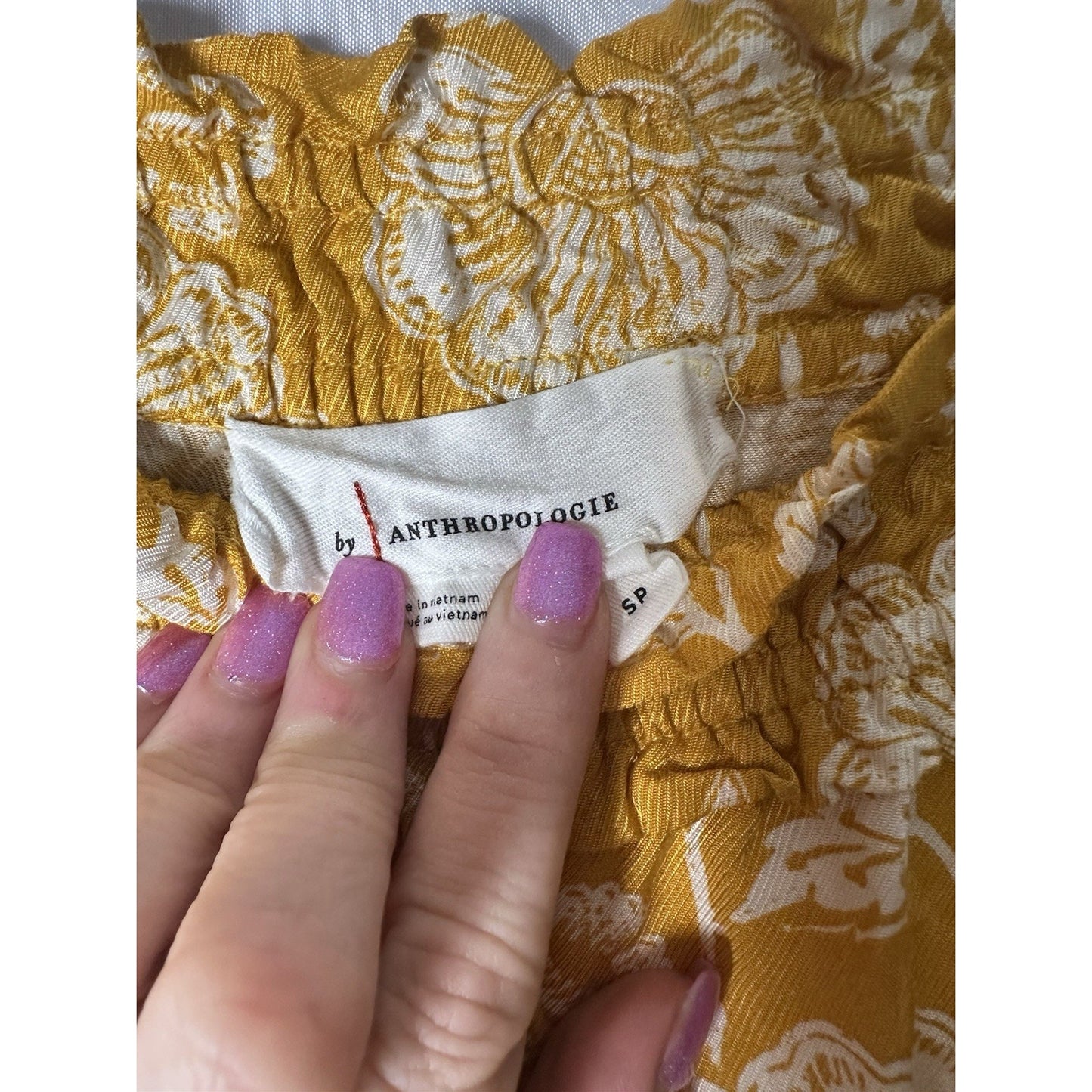 Anthropologie Wide Leg Floral Pants Womens Sz S Boho Beachy Palazzo Tropical