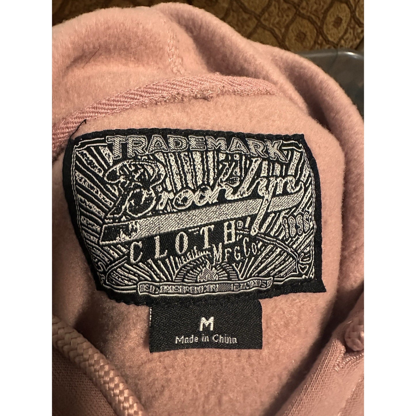 Brooklyn Cloth Hoodie Womens Sz M Front Back Graphic Layers NY Pullover