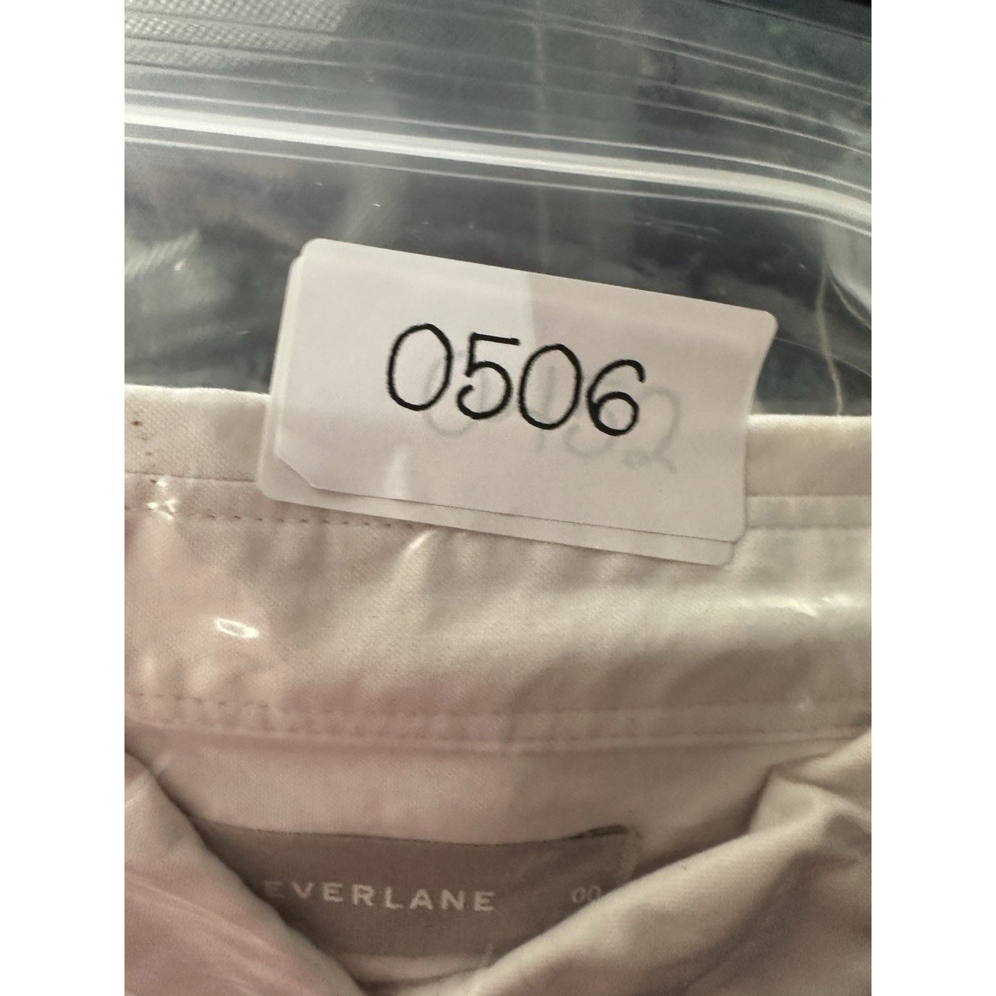 Everlane Button Down Dress White Womens Sz 00 Minimalist Basic Pockets Simple