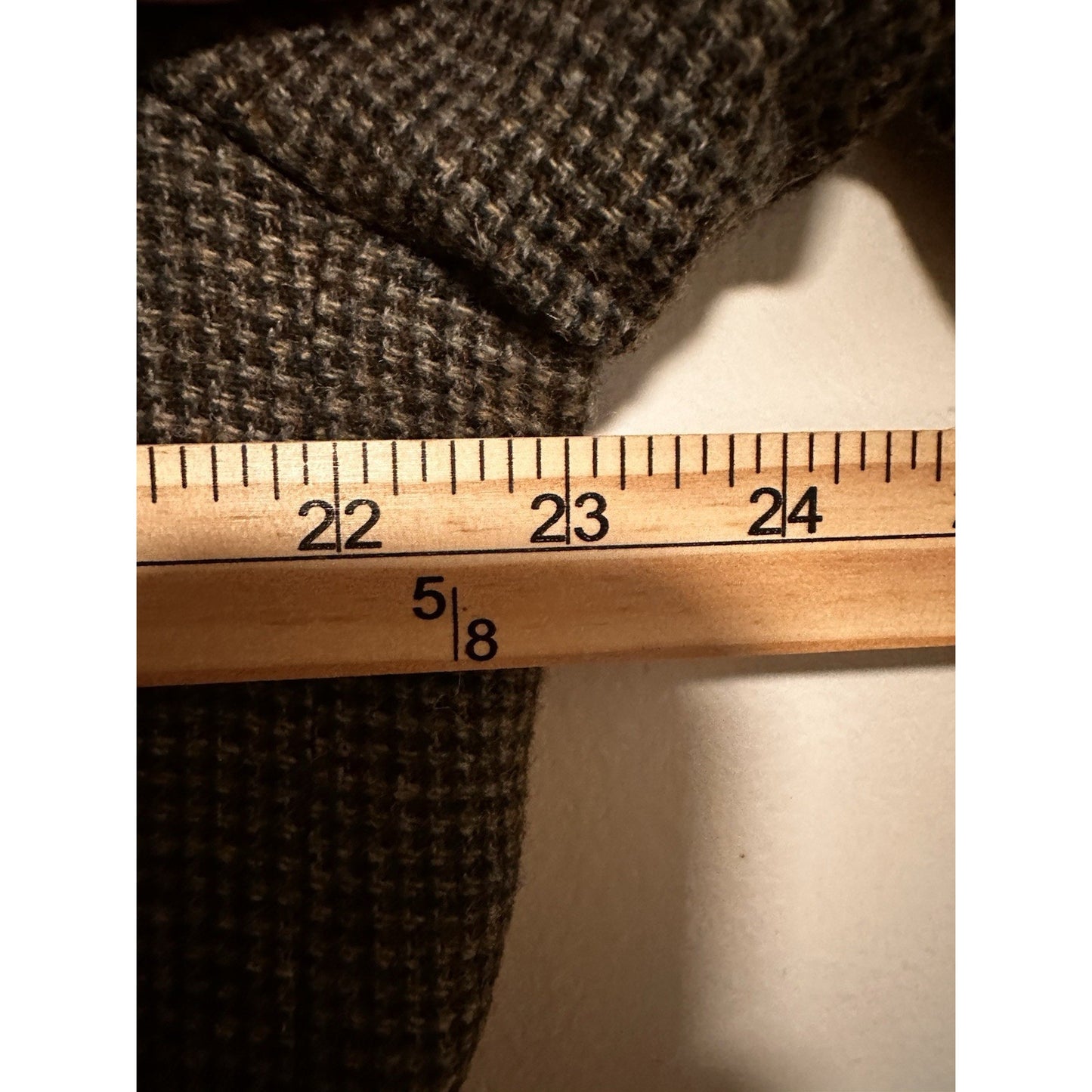 Vintage Hunt Club Sport Coat Mens 46R 100% Wool Houndstooth Tweed Blazer Patches