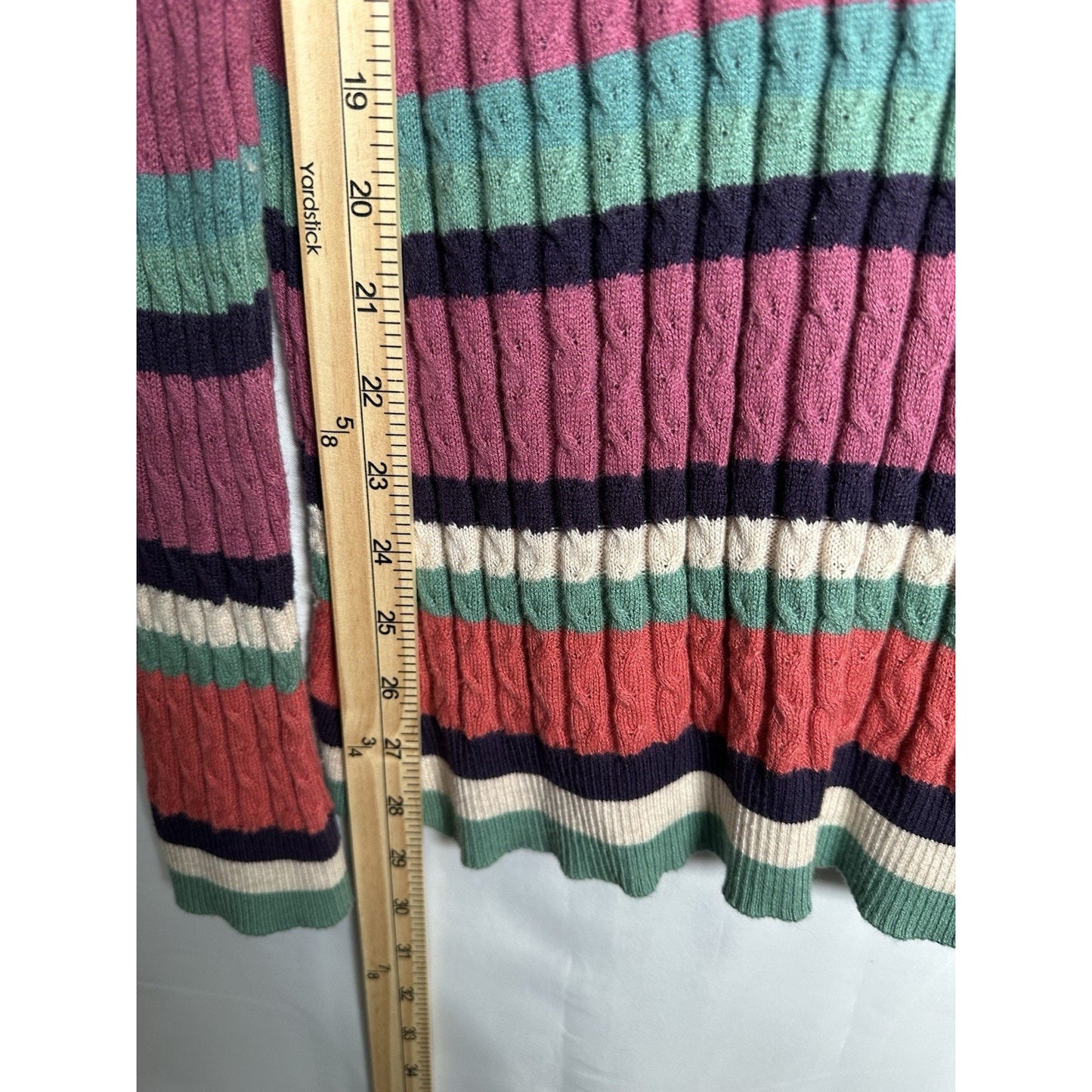 Soft Surroundings Isidor Sweater Women M Silk Cashmere Blend Ribbed Cable Knit