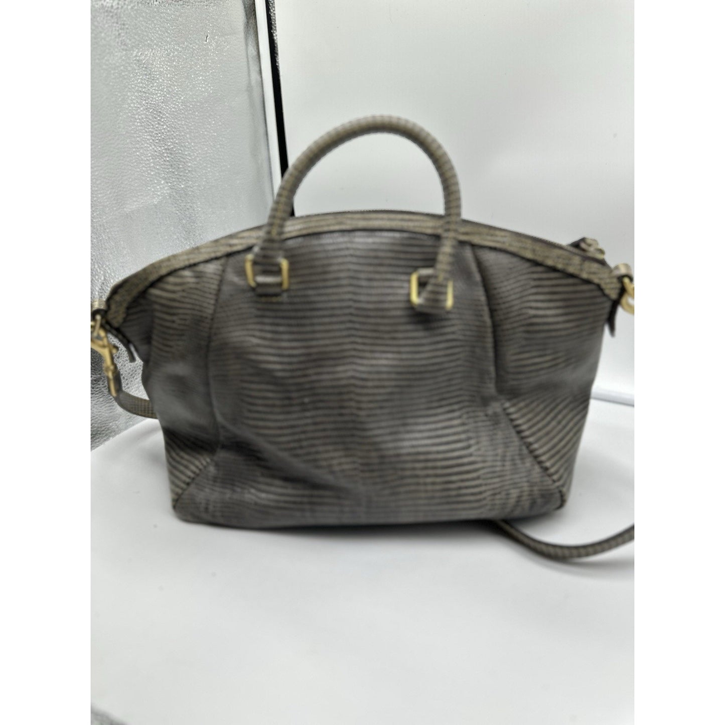 Vintage Dooney Bourke Genuine Santorini Lizard Leather Handbag Strap Lock