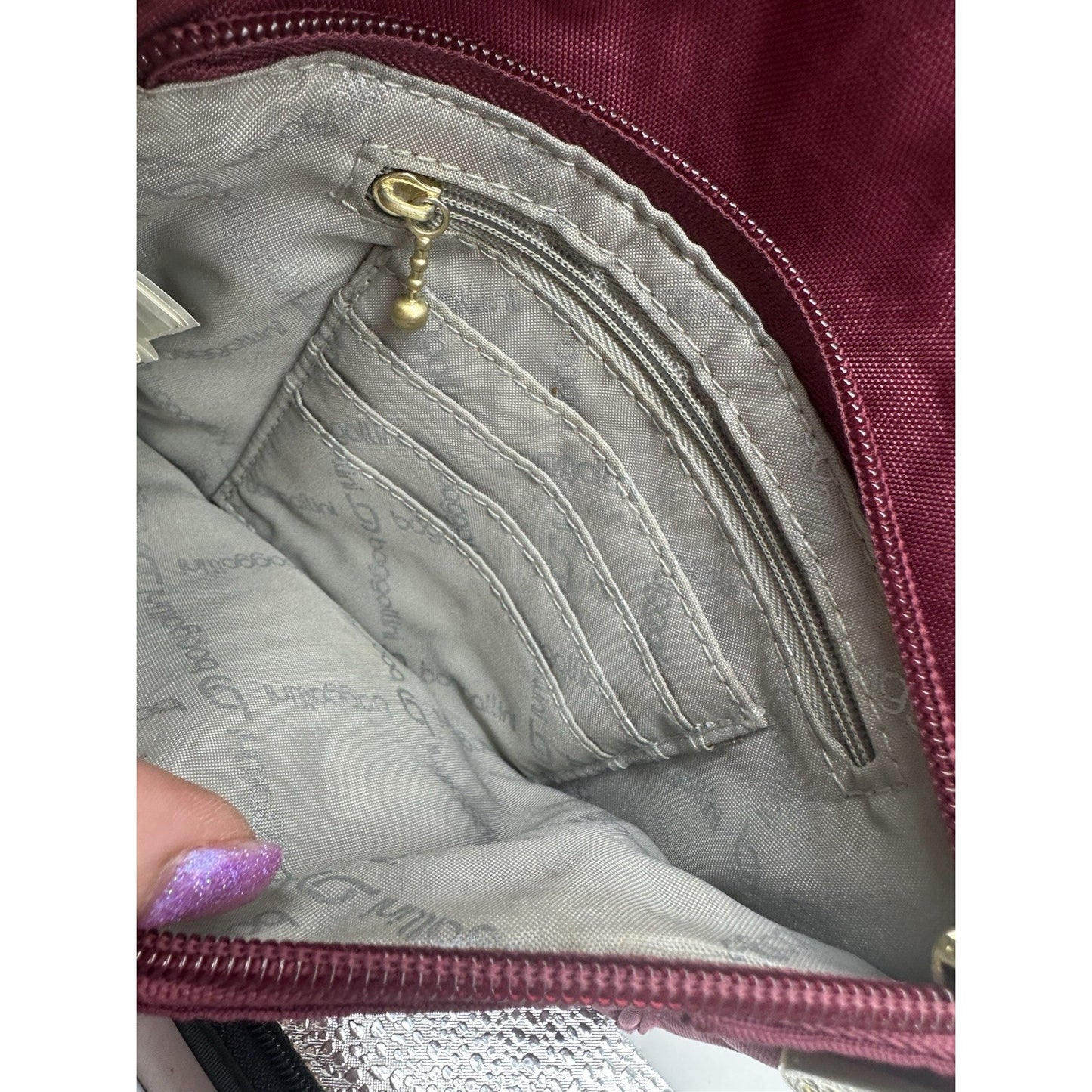 BAGGALLINI Twist Lock Crossbody Small Purse Organizer Pink Magenta Pockets Bag