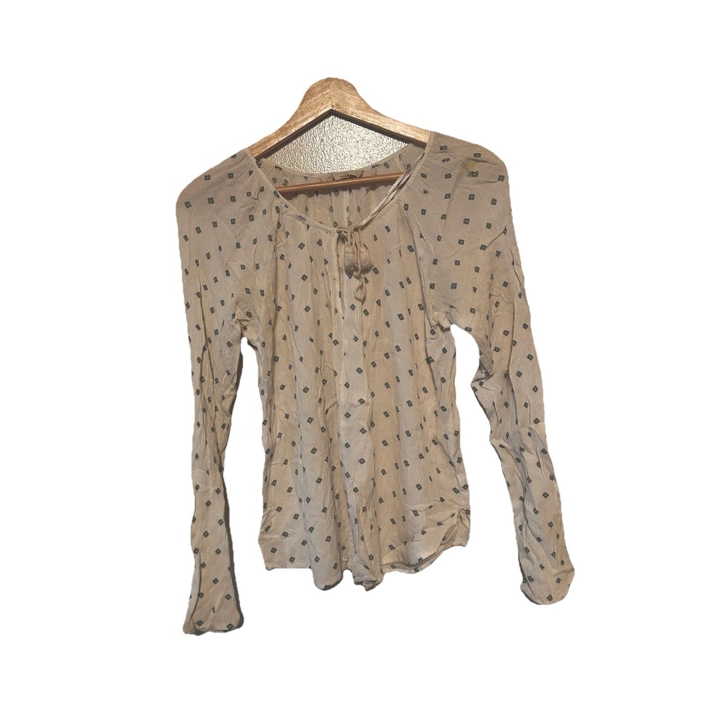 Lovestitch Long Sleeve Top Womens Sz M Peasant Boho Bohemian Tassels Hippie