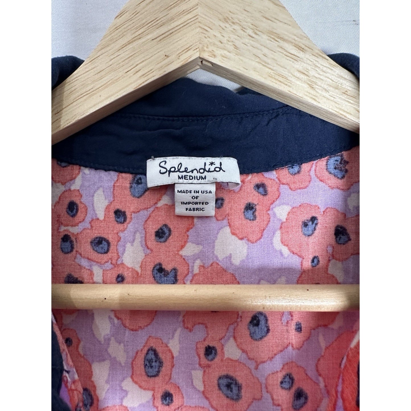 SPLENDID Womens M Floral Print Shirt Shift Casual Drop Waist Button Dress Dainty