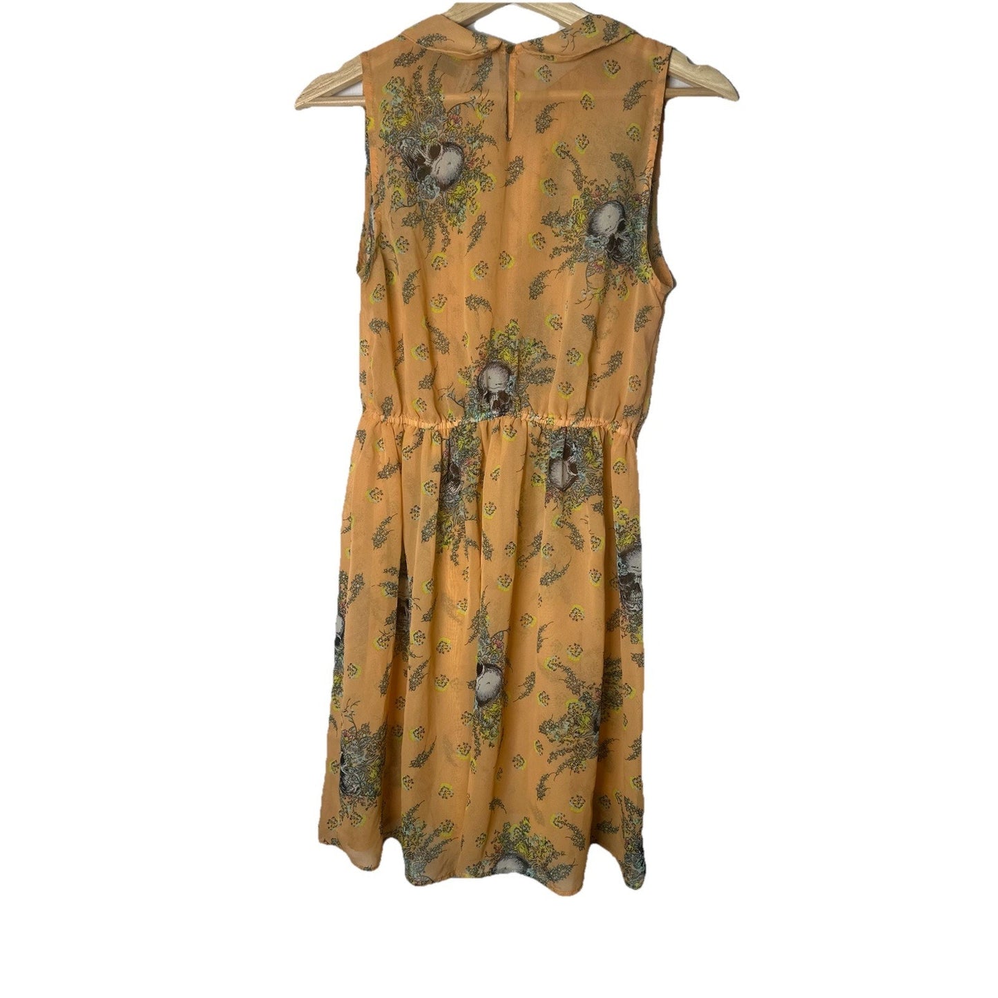 FIRE Los Angeles Skull Sheer Dress Womens Sz M Goth Emo Skater Elastic Waist