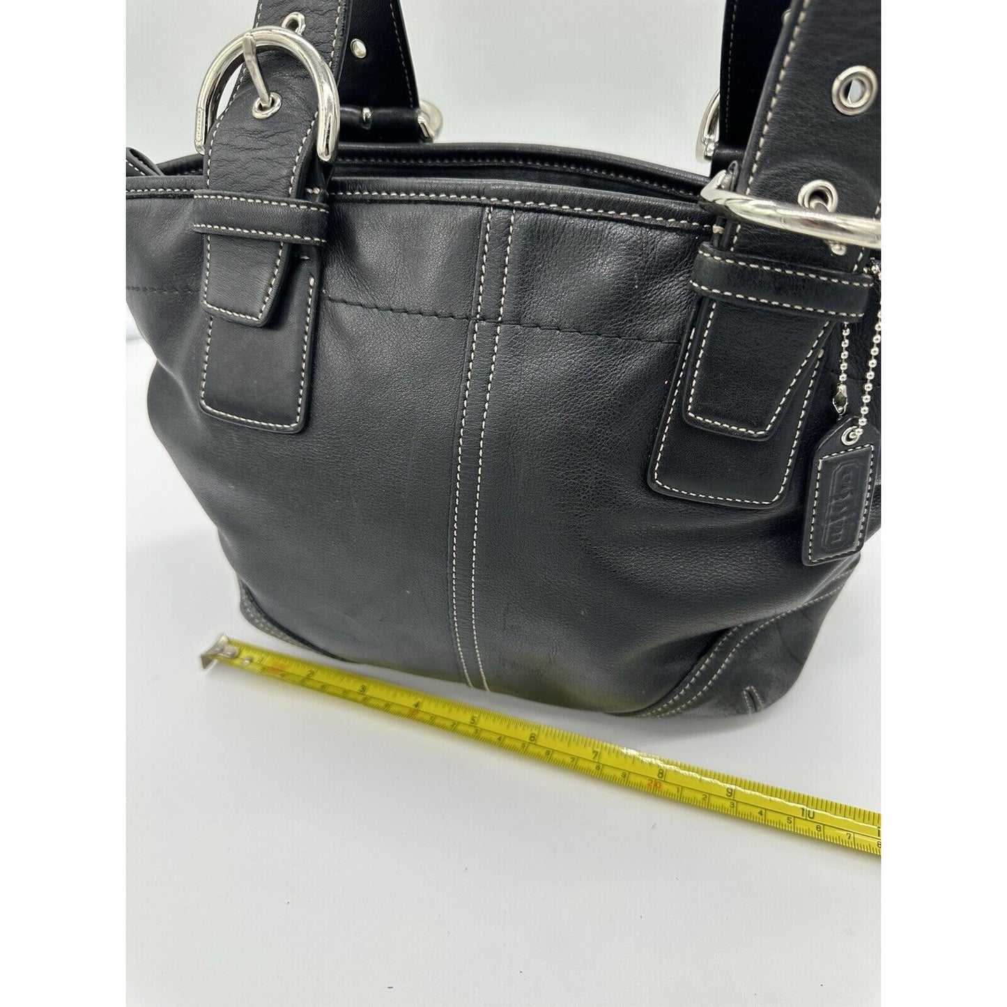 Vintage Coach Soho Satchel Leather Purse 9544 Shoulder Bag Zipper Buckles Y2K