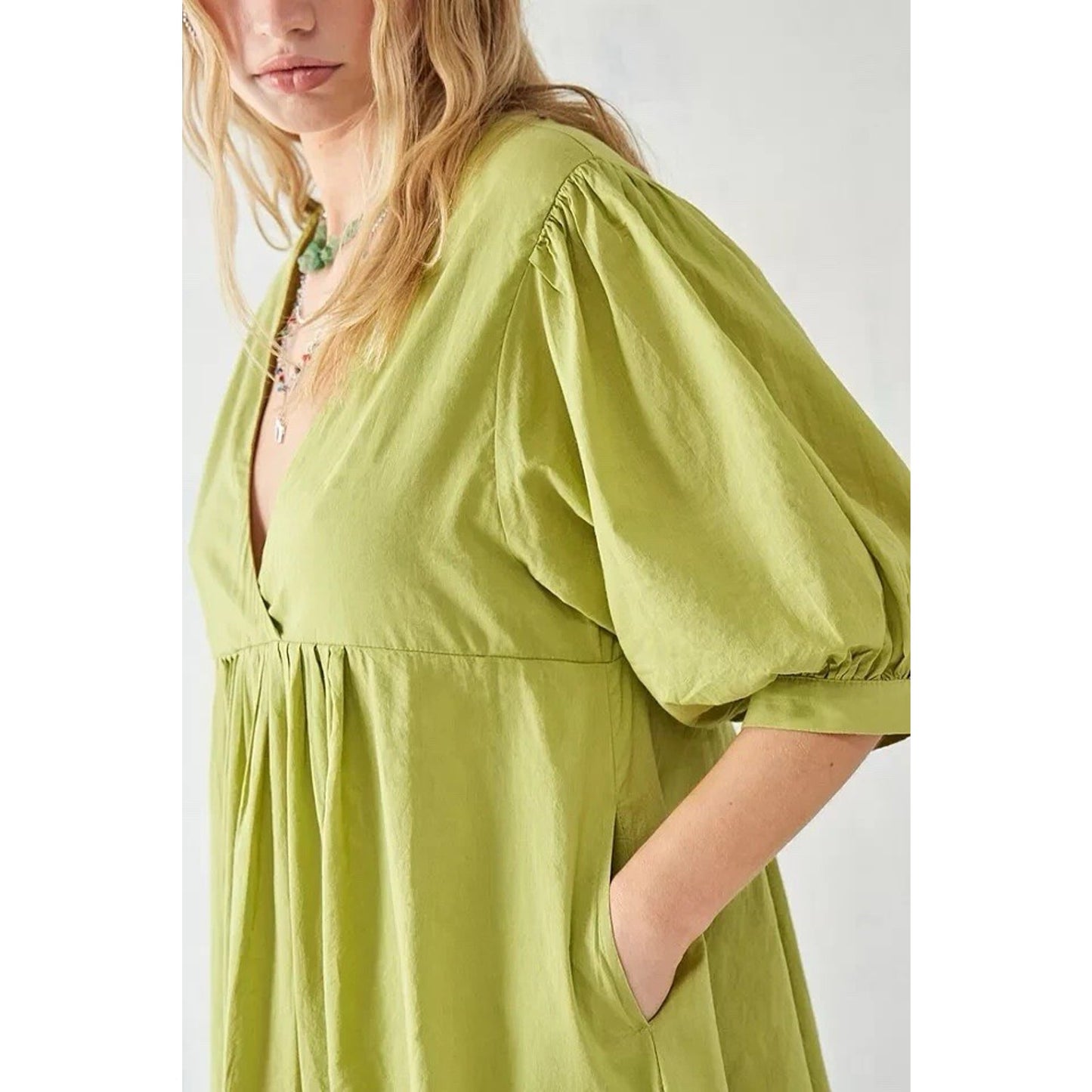 Free People Sugar Rush Babydoll Top Womens M V-Neck Oversized Flowy Hippie Boho