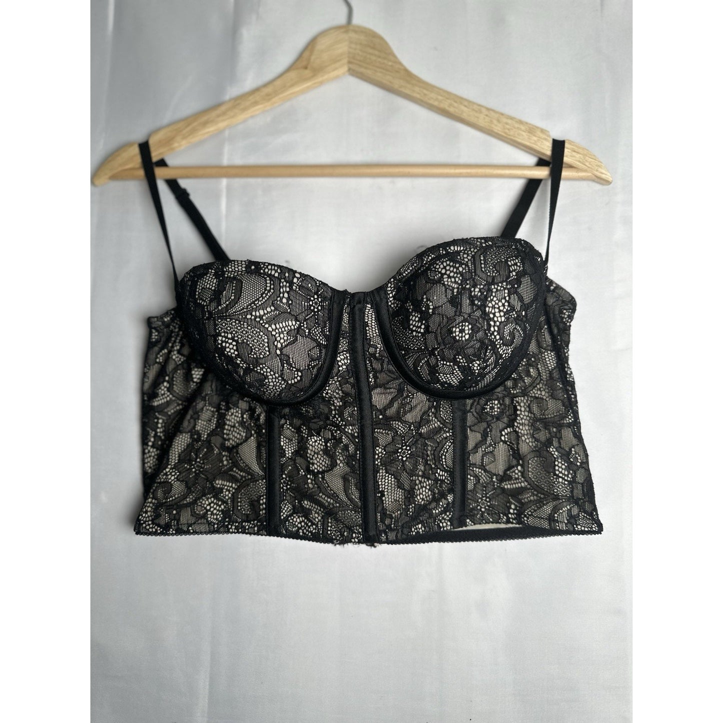 Say What? Floral Lace Bustier Corset Top Womens Sz M Romantic Whimisgoth