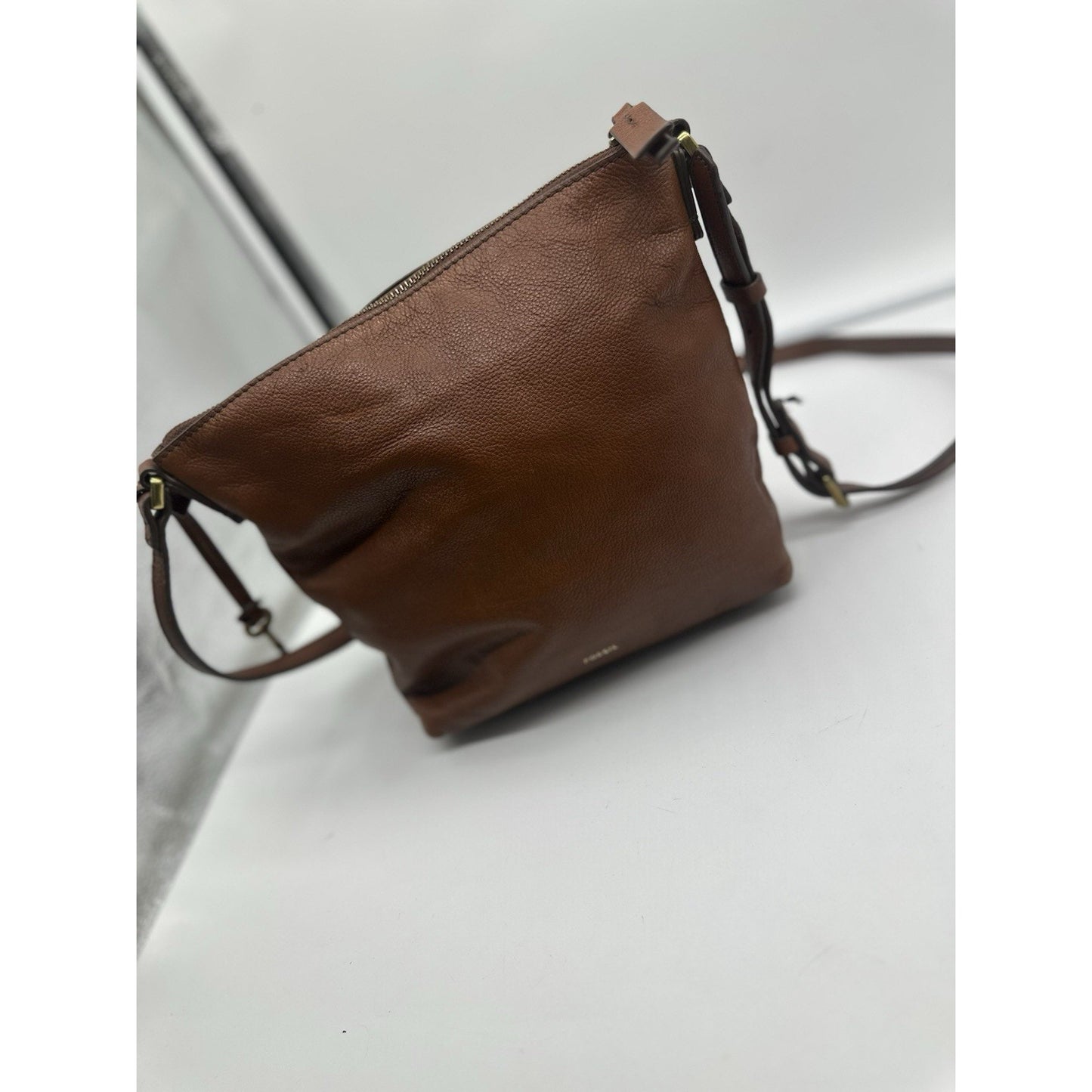 Vintage Fossil JORI Brown Pebble Leather Crossbody Bag Shoulder Y2K 90s $168