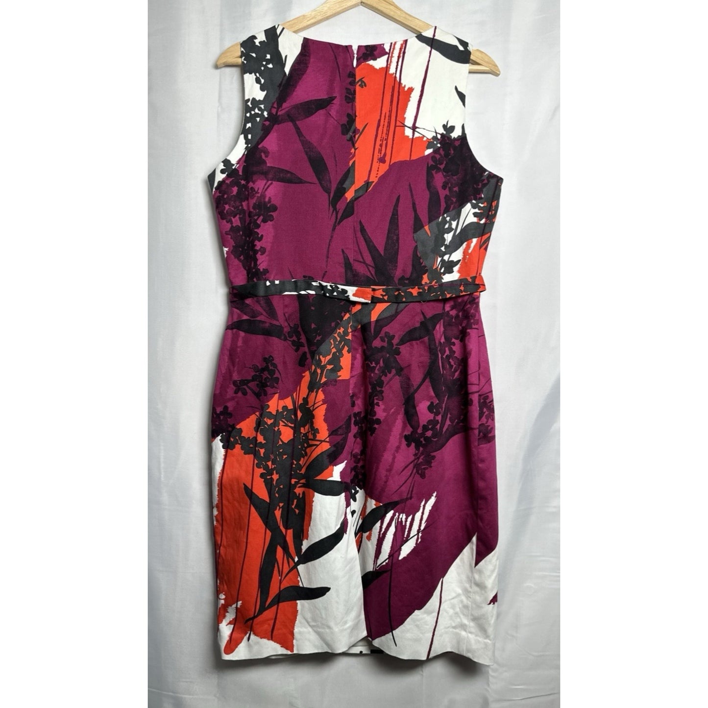 TAHARI Shift Dress Womens 14 Abstract Sleeveless Watercolor Wedding Guest Spring