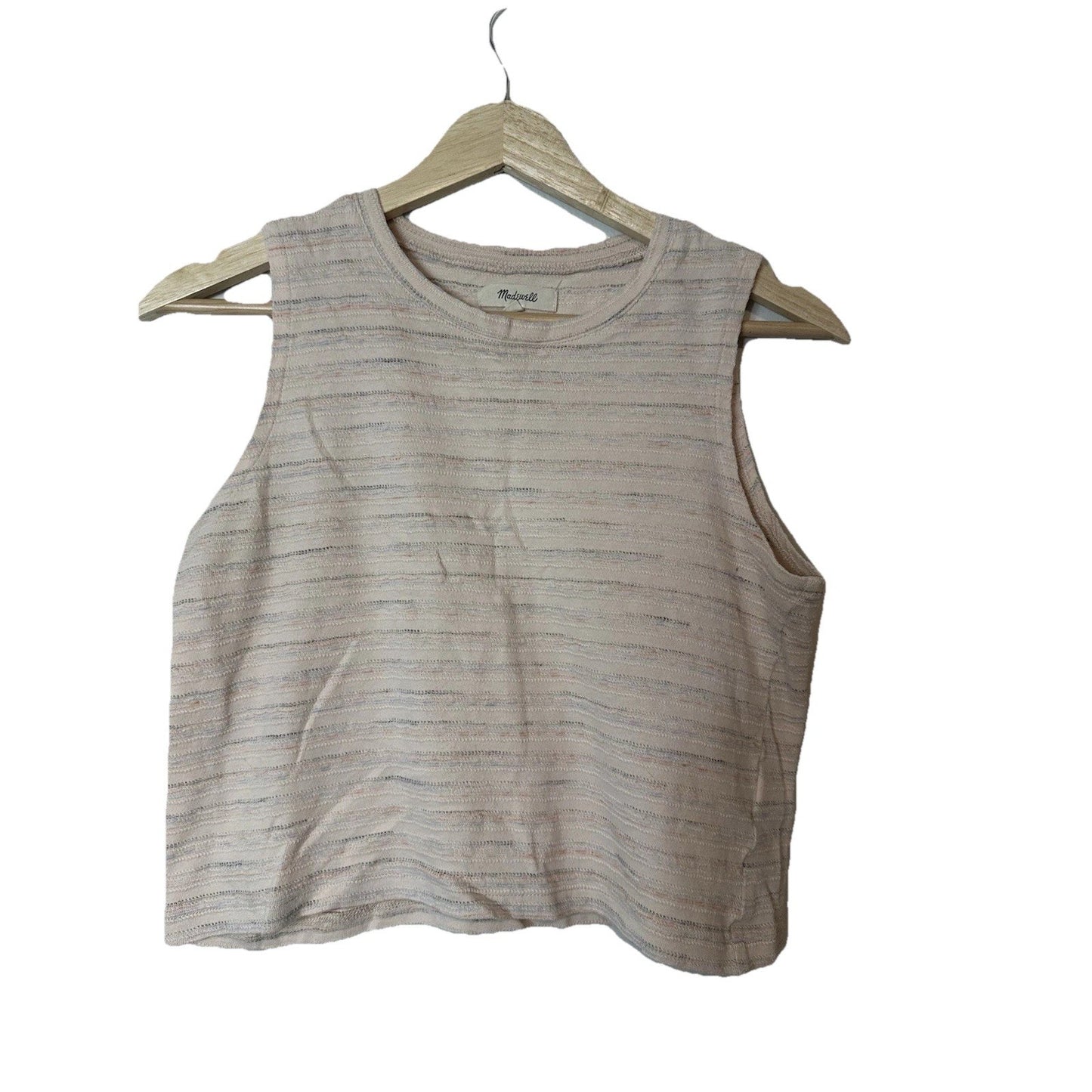Madewell Cotton Blend Tank Top Womens Sz XXS Striped Knit Cropped boxy boho