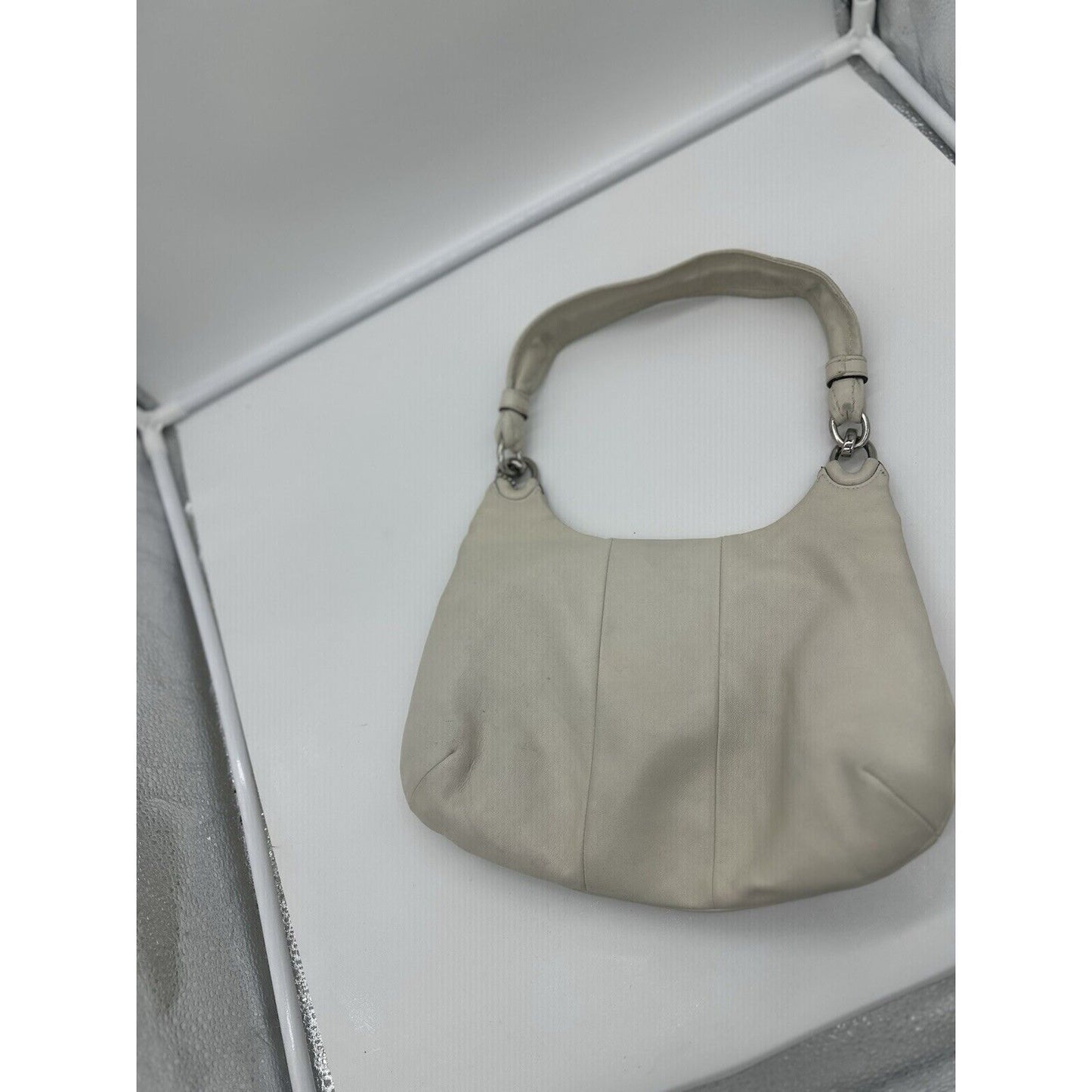 Authentic COACH One Shoulder Bag Hobo Purse 16931 Leather Off White 054100