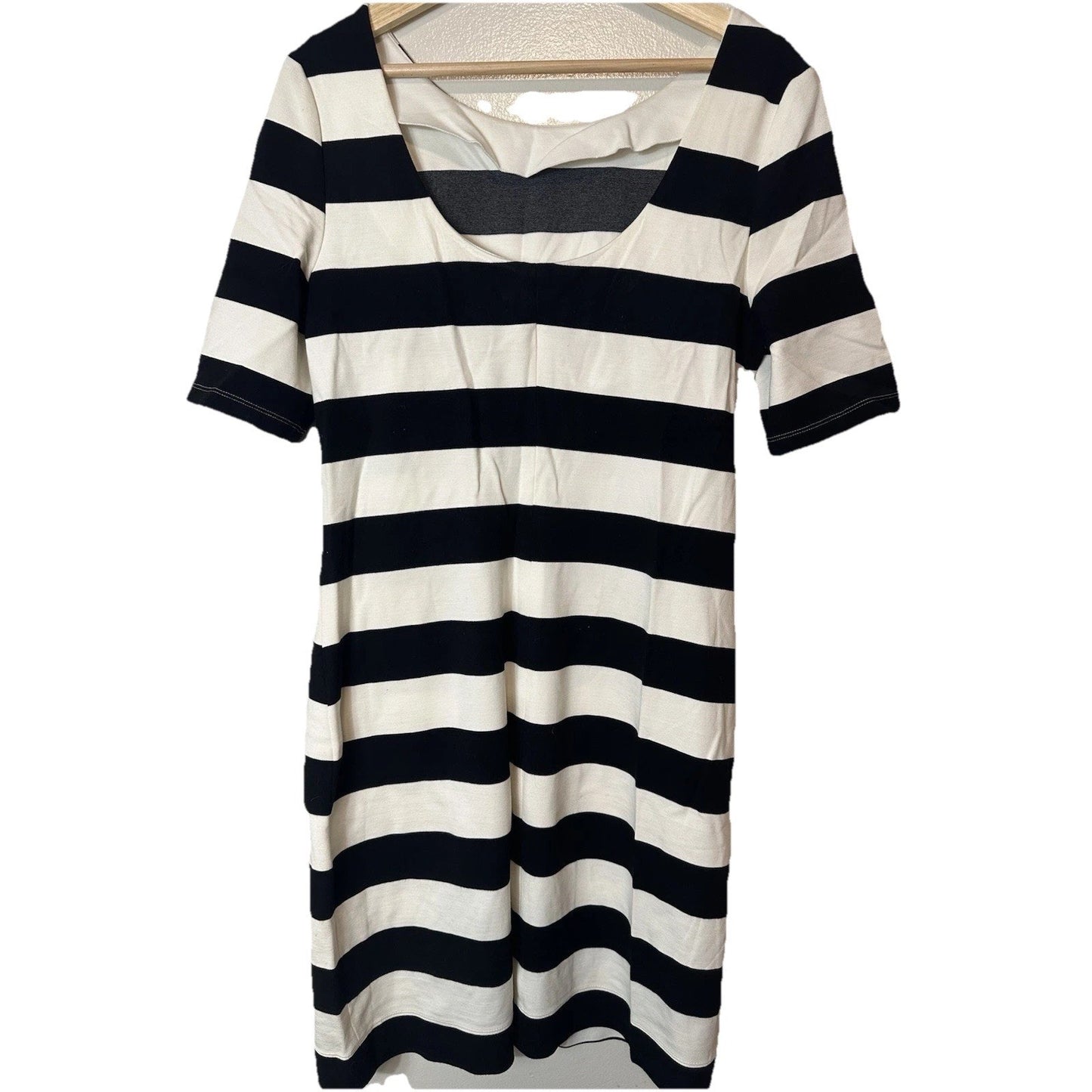 Banana Republic Ponte Knit Sheath Dress Womens Sz 12 Nautical Modest coastal