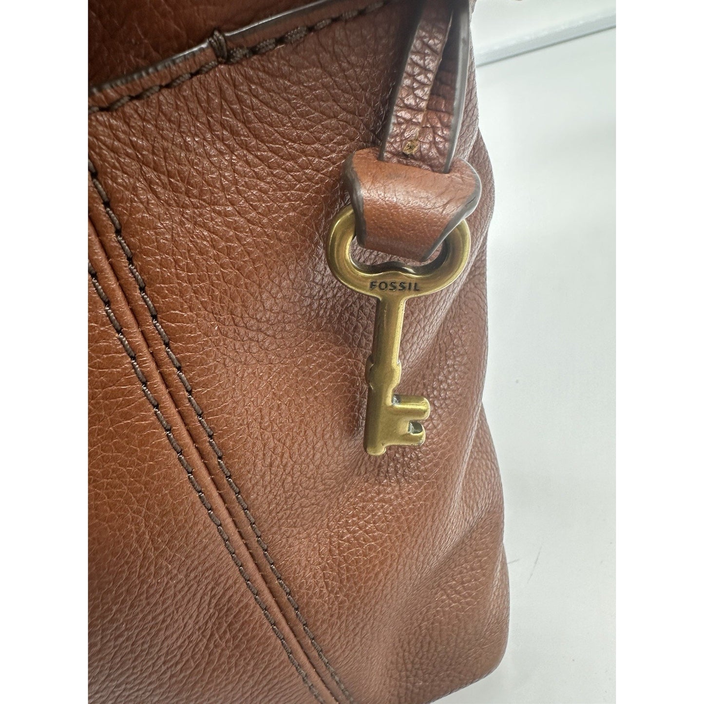 Vintage Fossil JORI Brown Pebble Leather Crossbody Bag Shoulder Y2K 90s $168