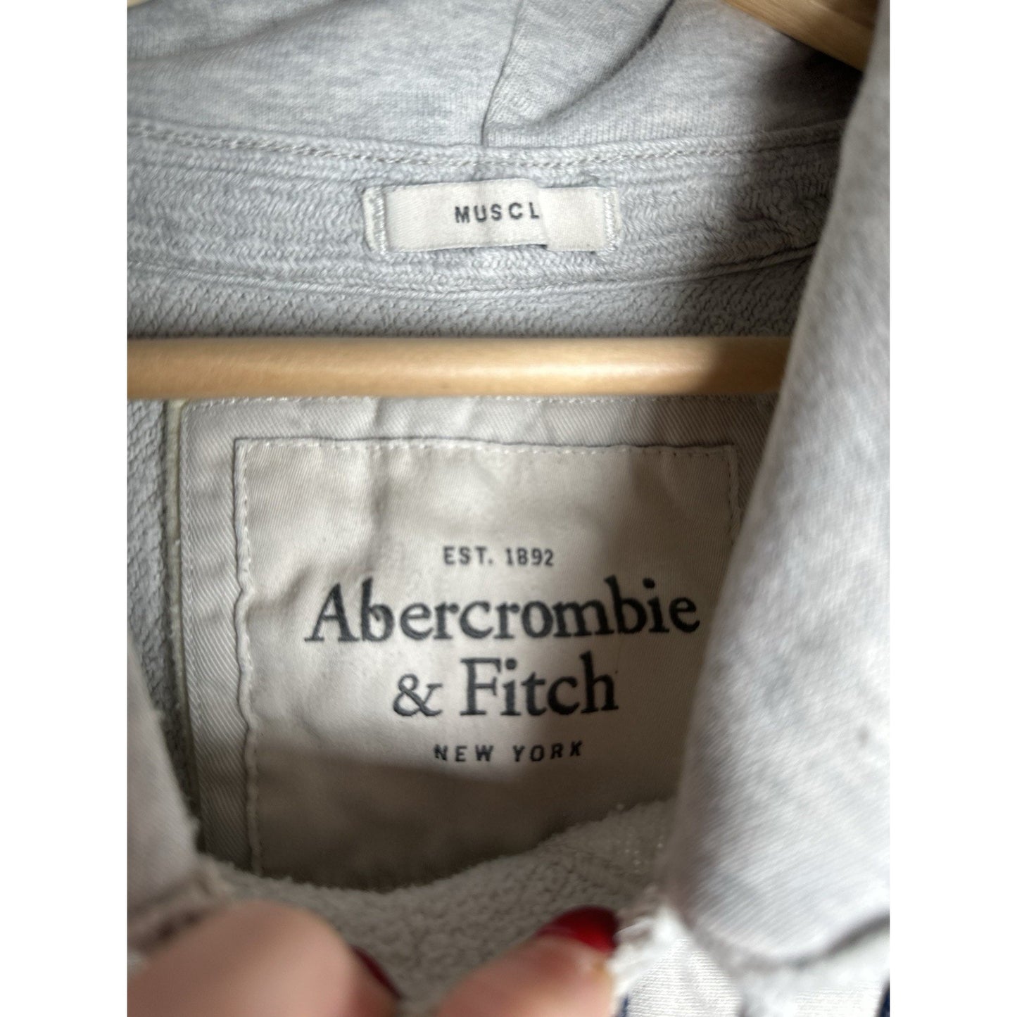 Abercrombie & Fitch Distressed Hoodie Mens Sz S Spellout Y2K Embroidered Logo