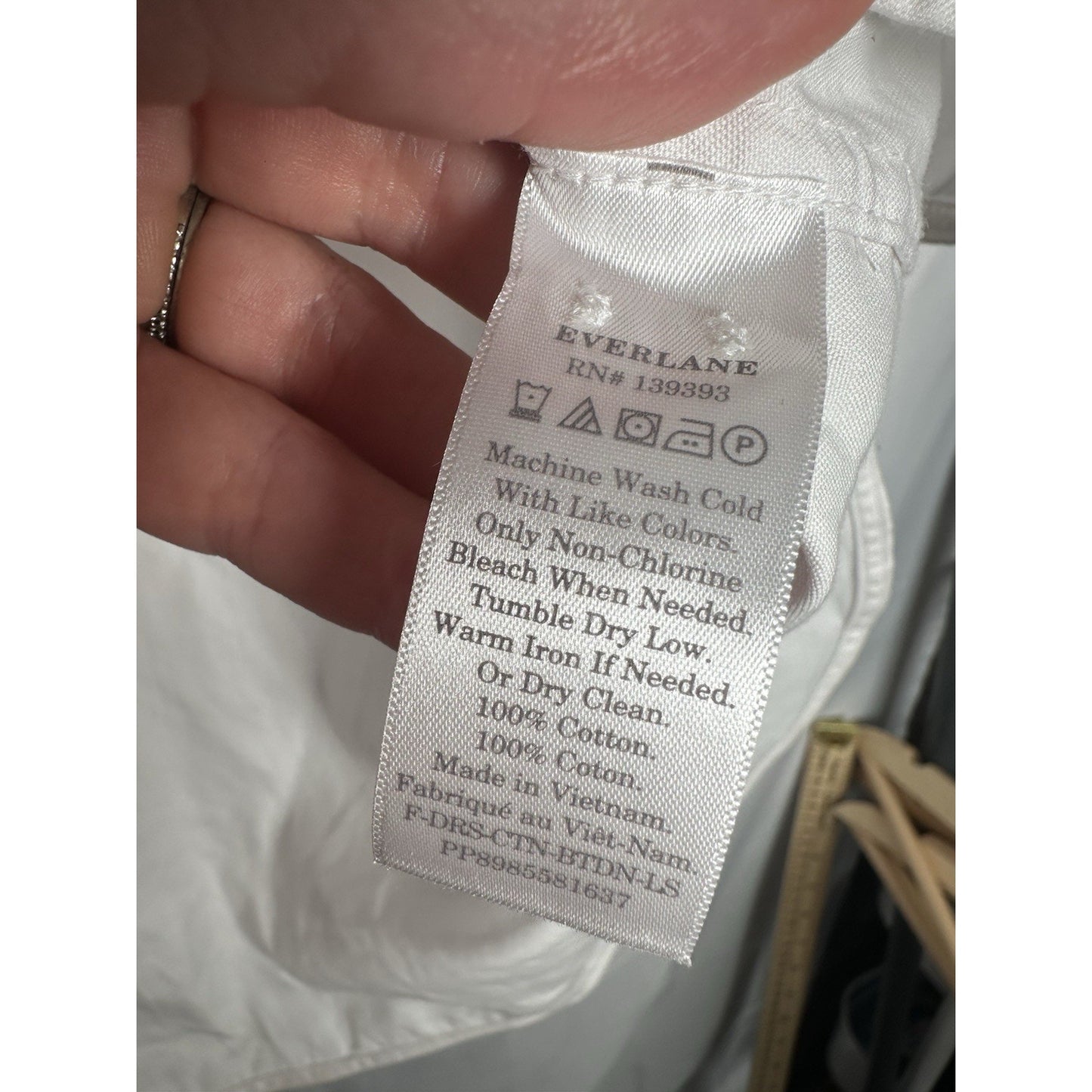 Everlane Button Down Dress White Womens Sz 00 Minimalist Basic Pockets Simple