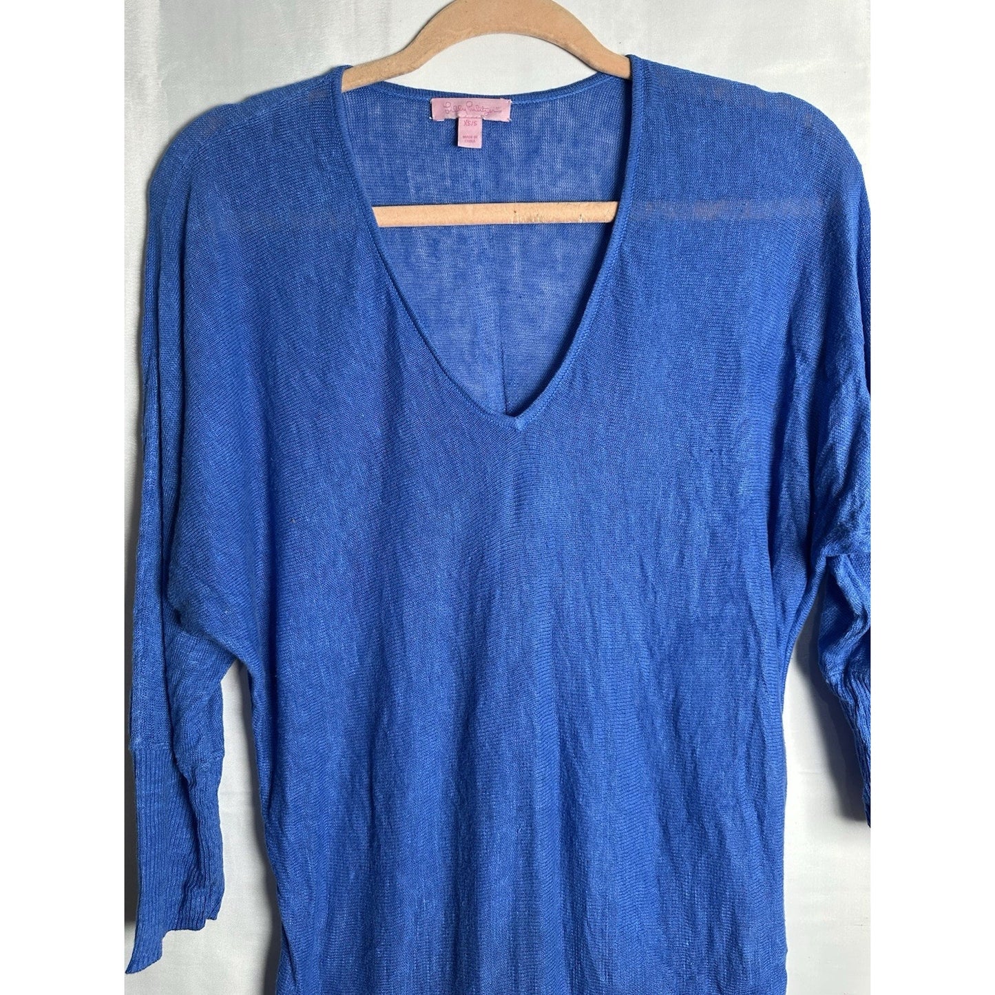 Lily Pulitzer Taryn Sweater 100% Linen Womens sz Xs Lightweight Coastal Beachy