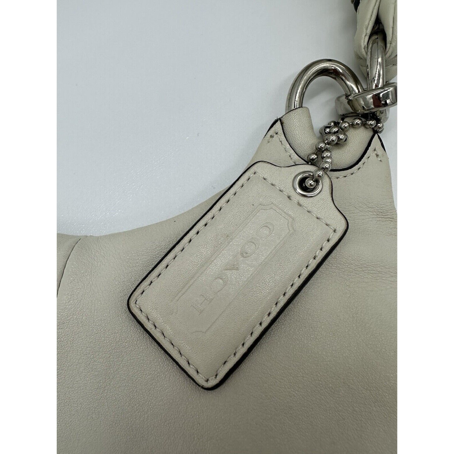 Authentic COACH One Shoulder Bag Hobo Purse 16931 Leather Off White 054100