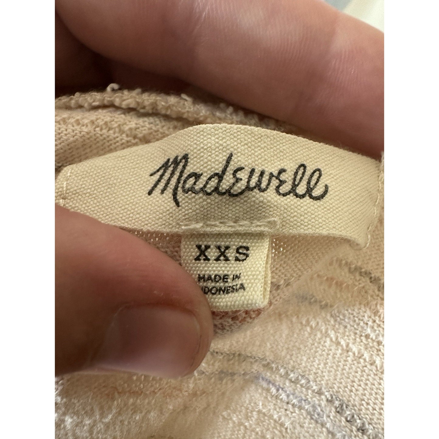 Madewell Cotton Blend Tank Top Womens Sz XXS Striped Knit Cropped boxy boho