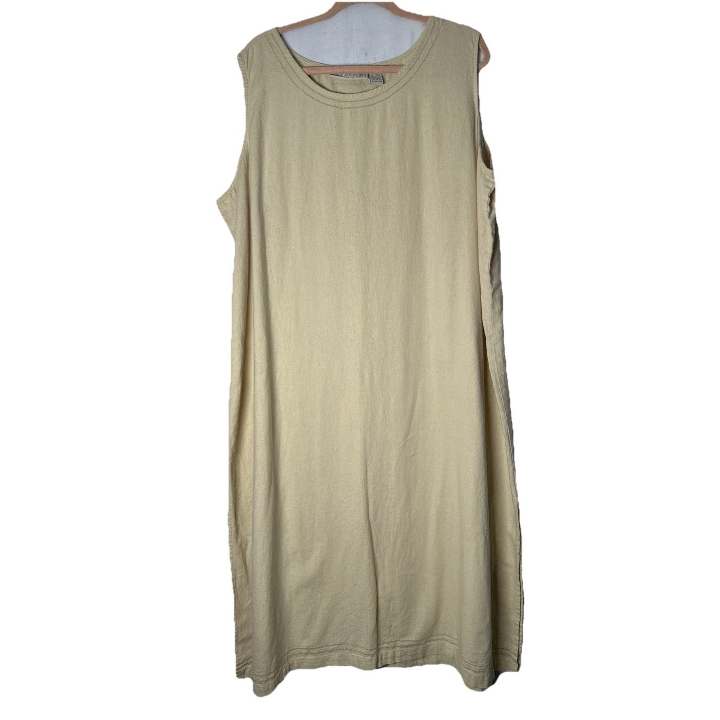 Vintage Jane Ashley 2 Pc Womens Sz 3x Embroidered Linen Rayon Blend Neutral