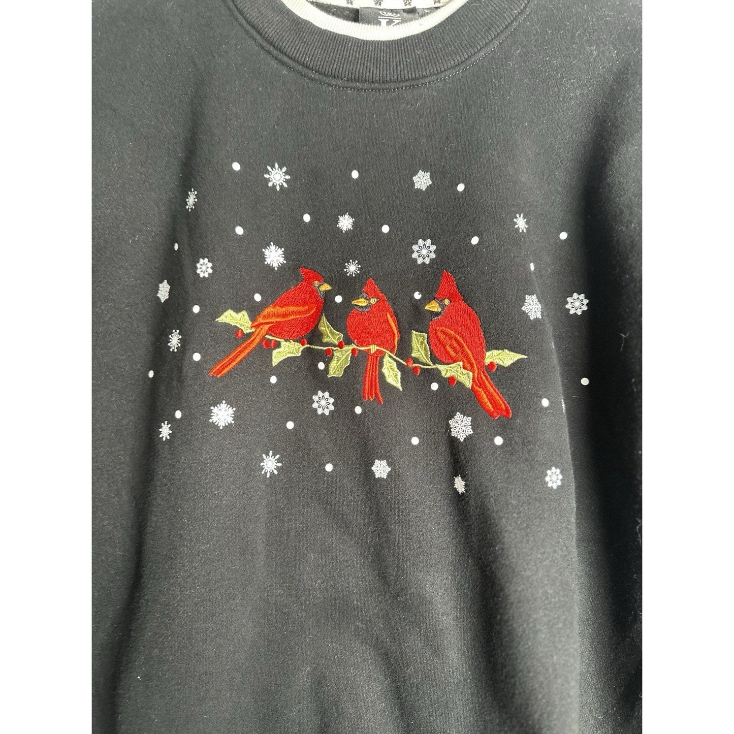 Vintage King Universal Sweater Womens Sz L Crew Neck Embroidered Cardinals