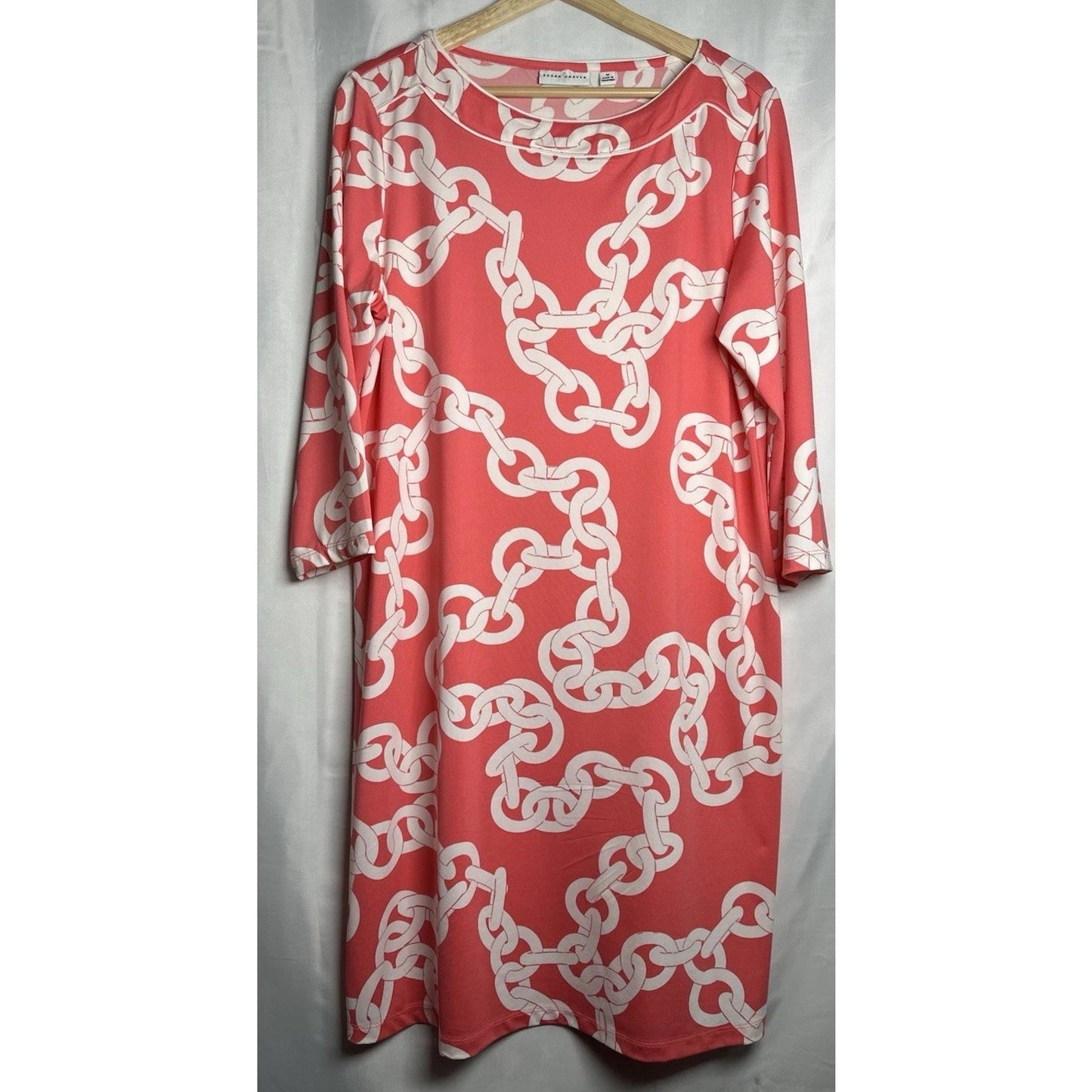 SUSAN GRAVER Sheath dress Womens Sz M Slinky Lagenlook Artsy Art To Wear