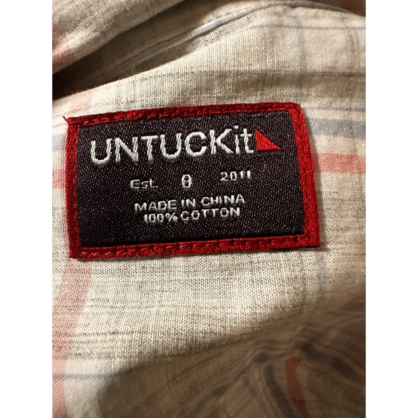 NWT UNTUCKit Chasseles Plaid Long Sleeve Button Down Shirt Size 8