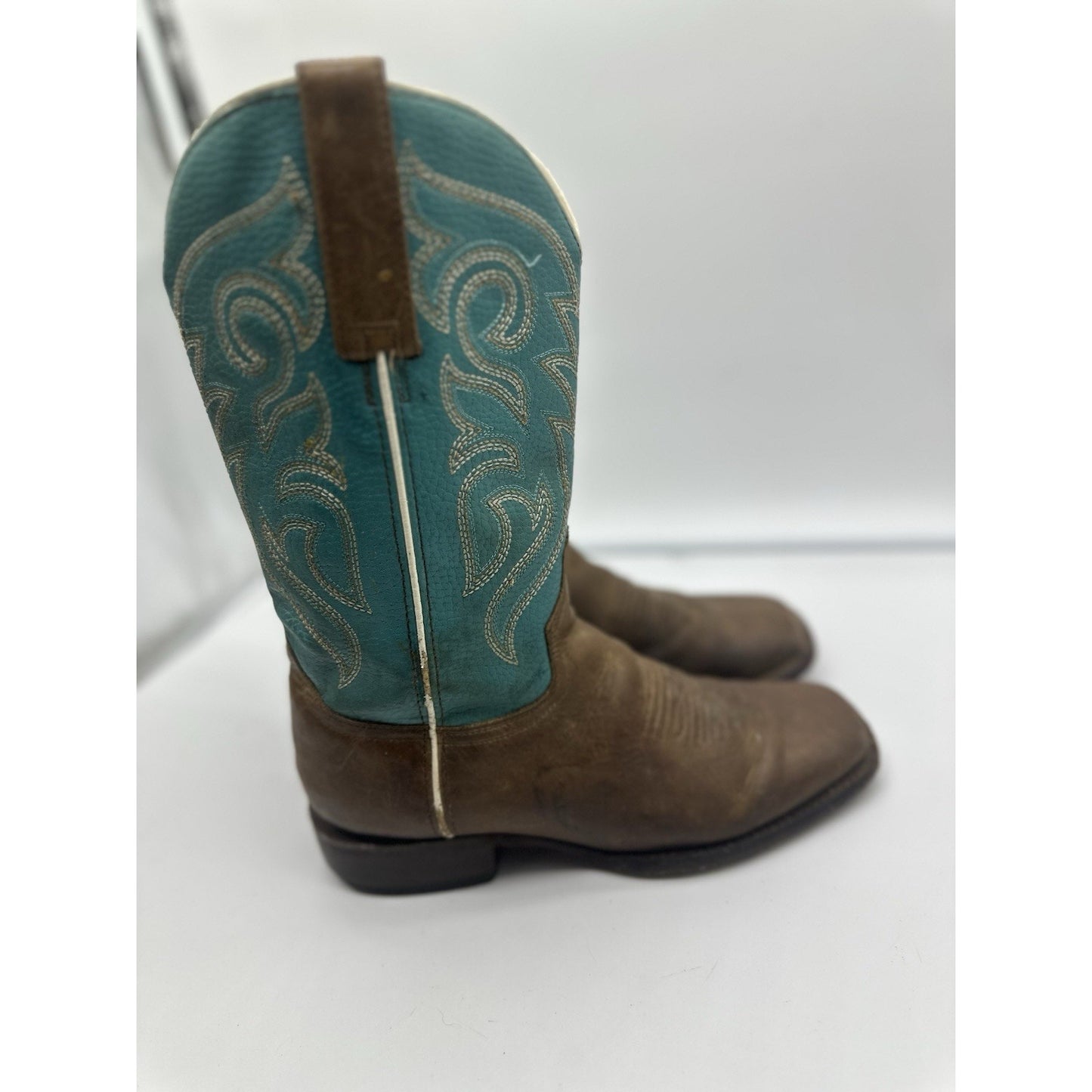 ROPER Womens LULU South Western Cowboy Boots size 6 Brown/Turquoise Cowgirlcore