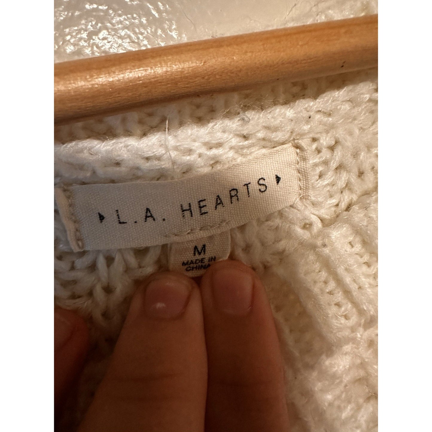 LA Hearts Cable Knit Sweater Womens Sz M Chunky Fisherman Fall Rory Gilmore