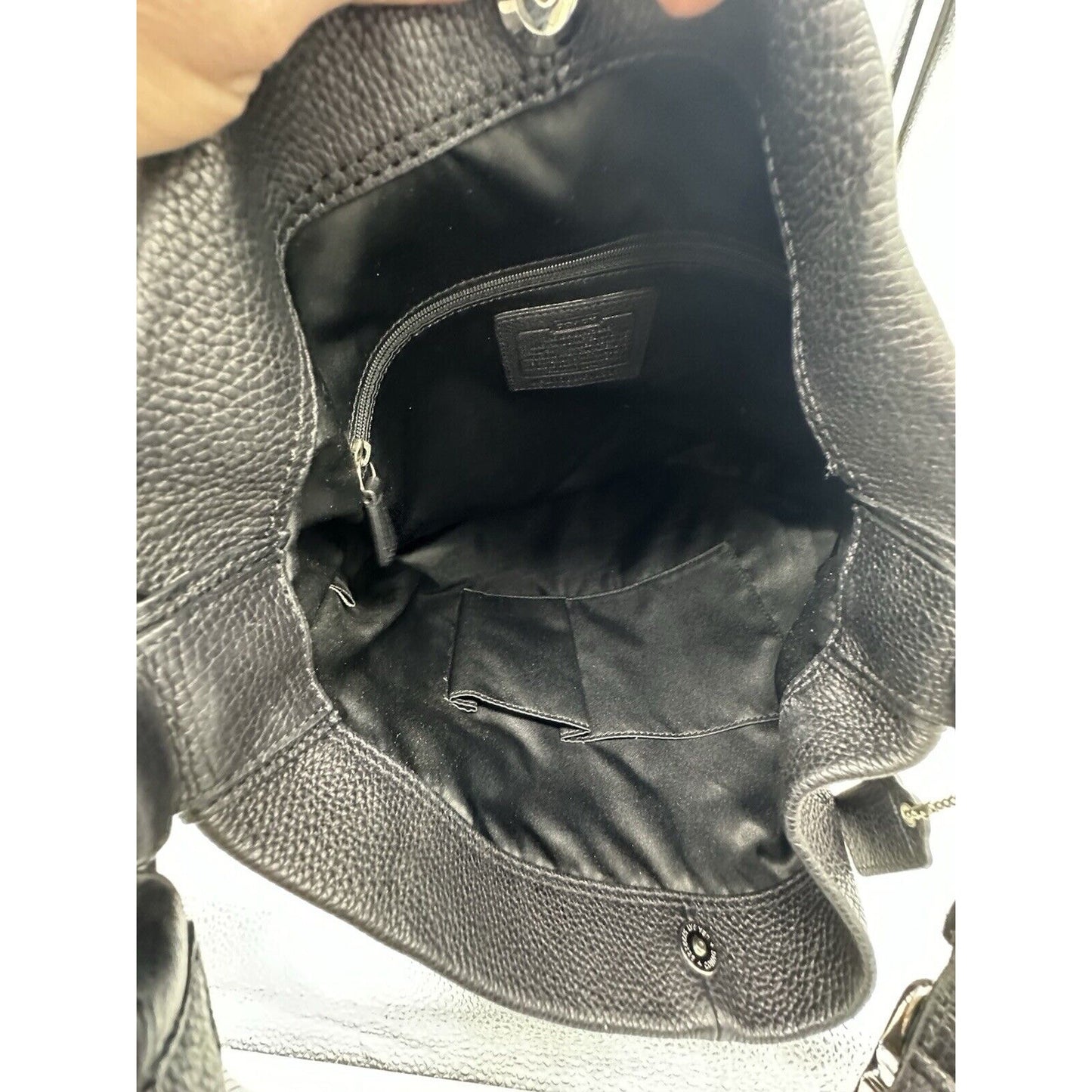 Vintage Coach Penelope Hobo Shoulder Bag - F16535 - Black Pebbled Leather Medium