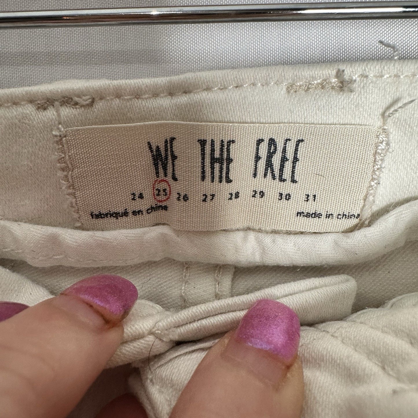 We The Free People She’s All That Mini Skirt Cream White Denim Jean Women's 25