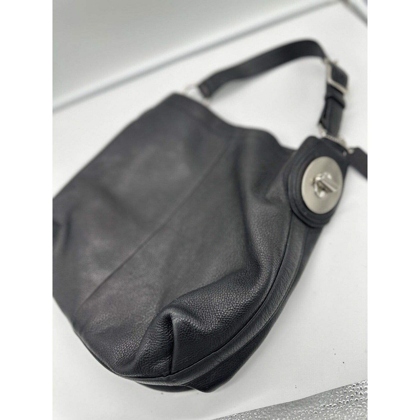 Vintage Coach Penelope Hobo Shoulder Bag - F16535 - Black Pebbled Leather Medium