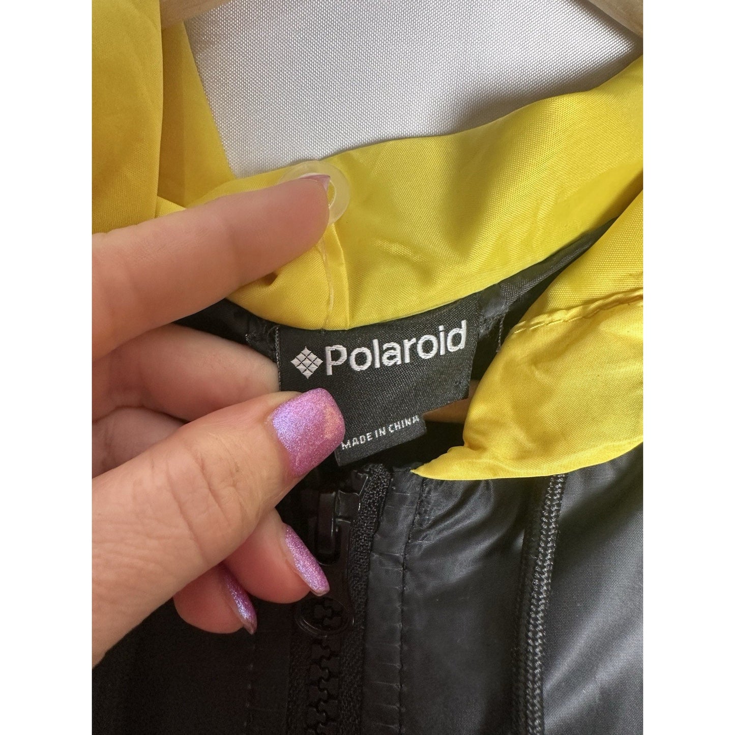 Polaroid Rain Coat Wind Breaker Jacket Sz M Graphic Nostalgia Nostalgic Y2K