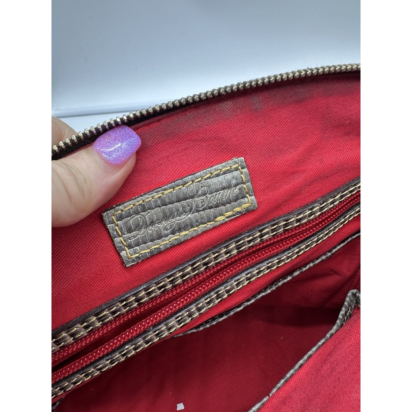 Vintage Dooney Bourke Genuine Santorini Lizard Leather Handbag Strap Lock