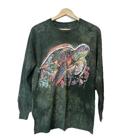 The Mountian Tie Dye Green Sea Turtle Long Sleeve T-Shirt Women S Beachy