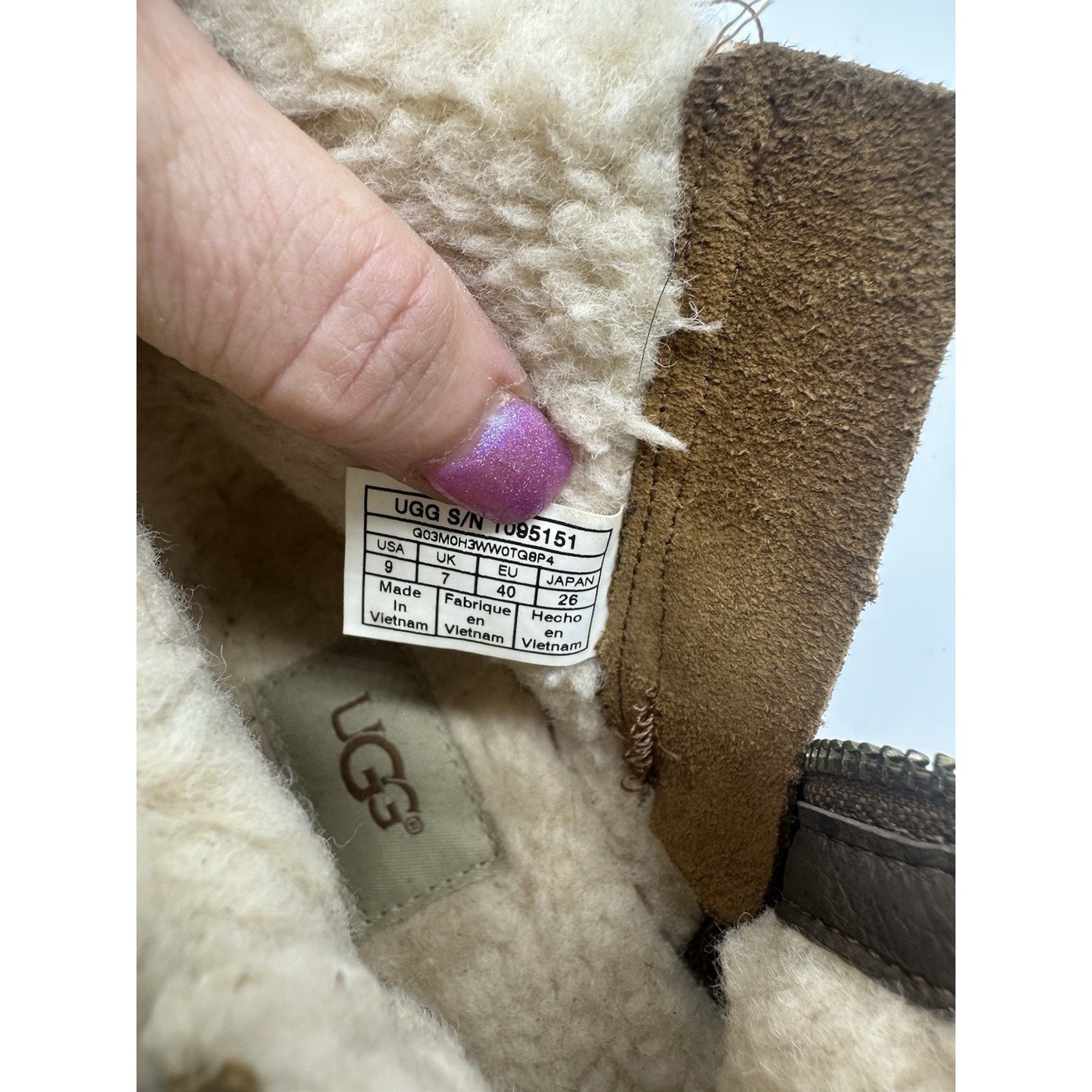 UGG BENSON WOME ANKEL BOOTS LEATHER CHIPMUNK US 9 /UK 7 / EU 40 Chunky