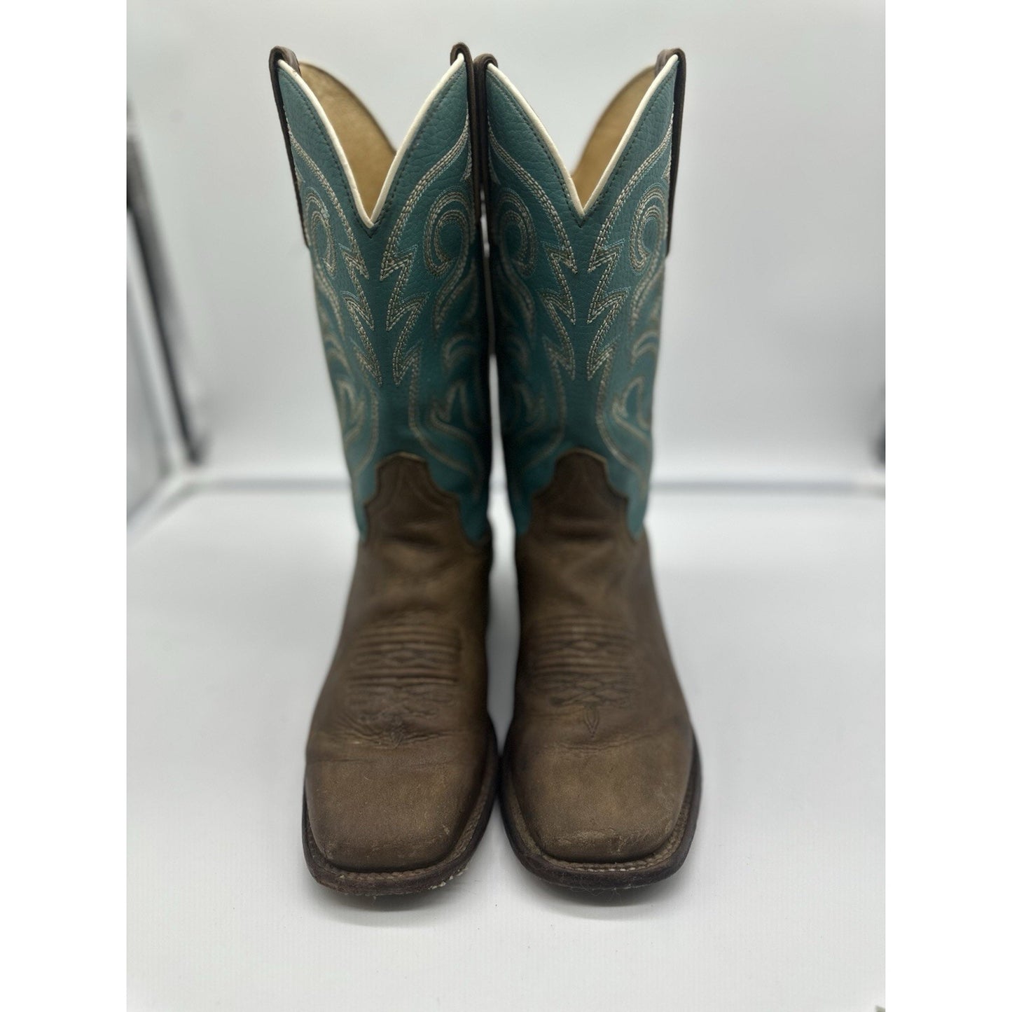 ROPER Womens LULU South Western Cowboy Boots size 6 Brown/Turquoise Cowgirlcore