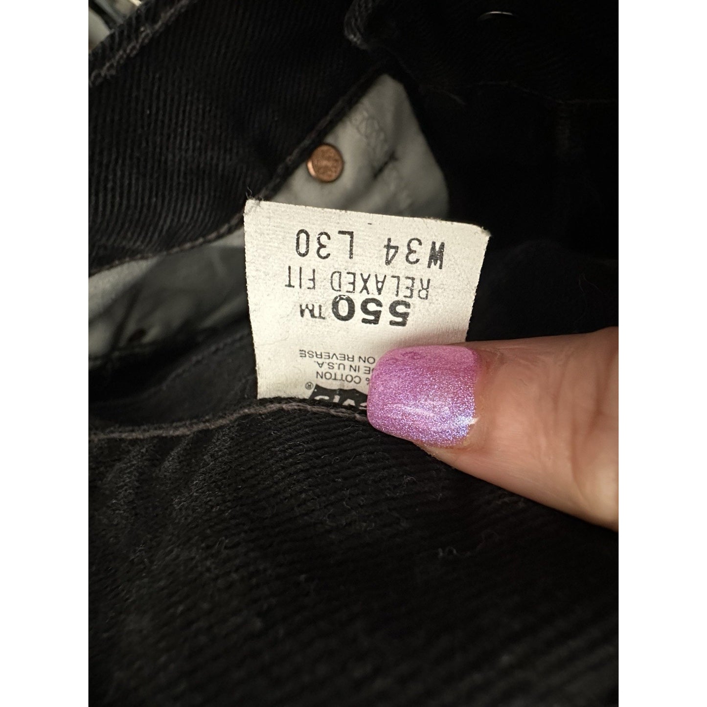 Levis Denim Jeans Mens Sz 34 x 30 Black Capsule Everyday Relaxed