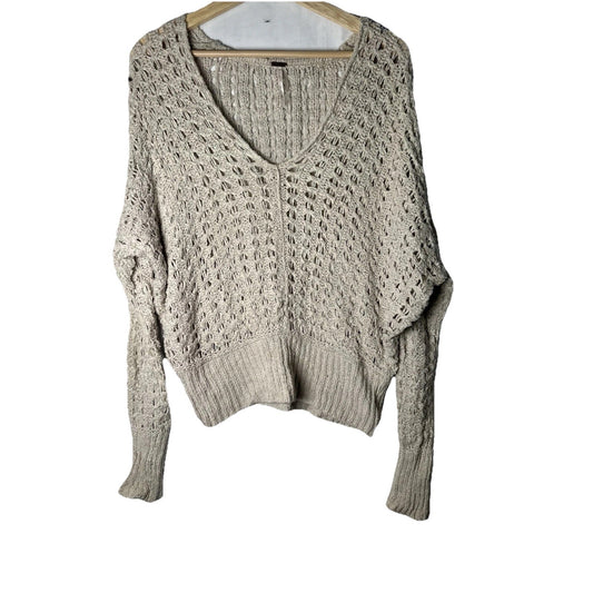 Free People Best Of You Sweater Womens Sz XS Oversized Beachy Coastal Cozy Boho