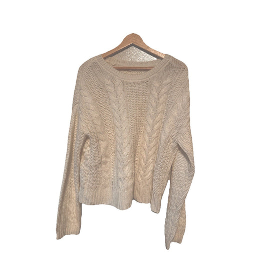 LA Hearts Cable Knit Sweater Womens Sz M Chunky Fisherman Fall Rory Gilmore