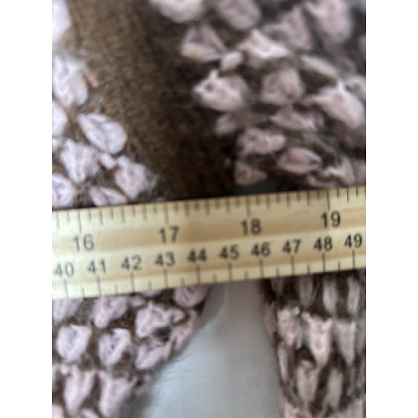 Free People Alpaca Blend Geometric Sweater Womens M Brown Pink Button Cabincore